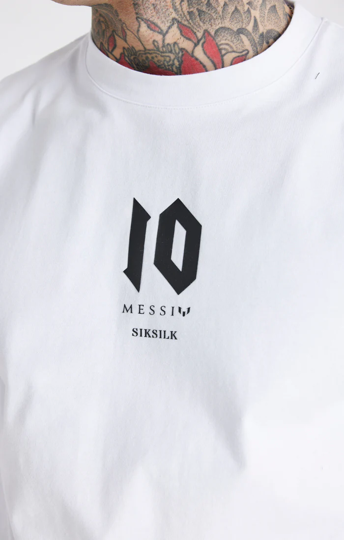 Messi x SikSilk White Oversized T-Shirt - Image 2