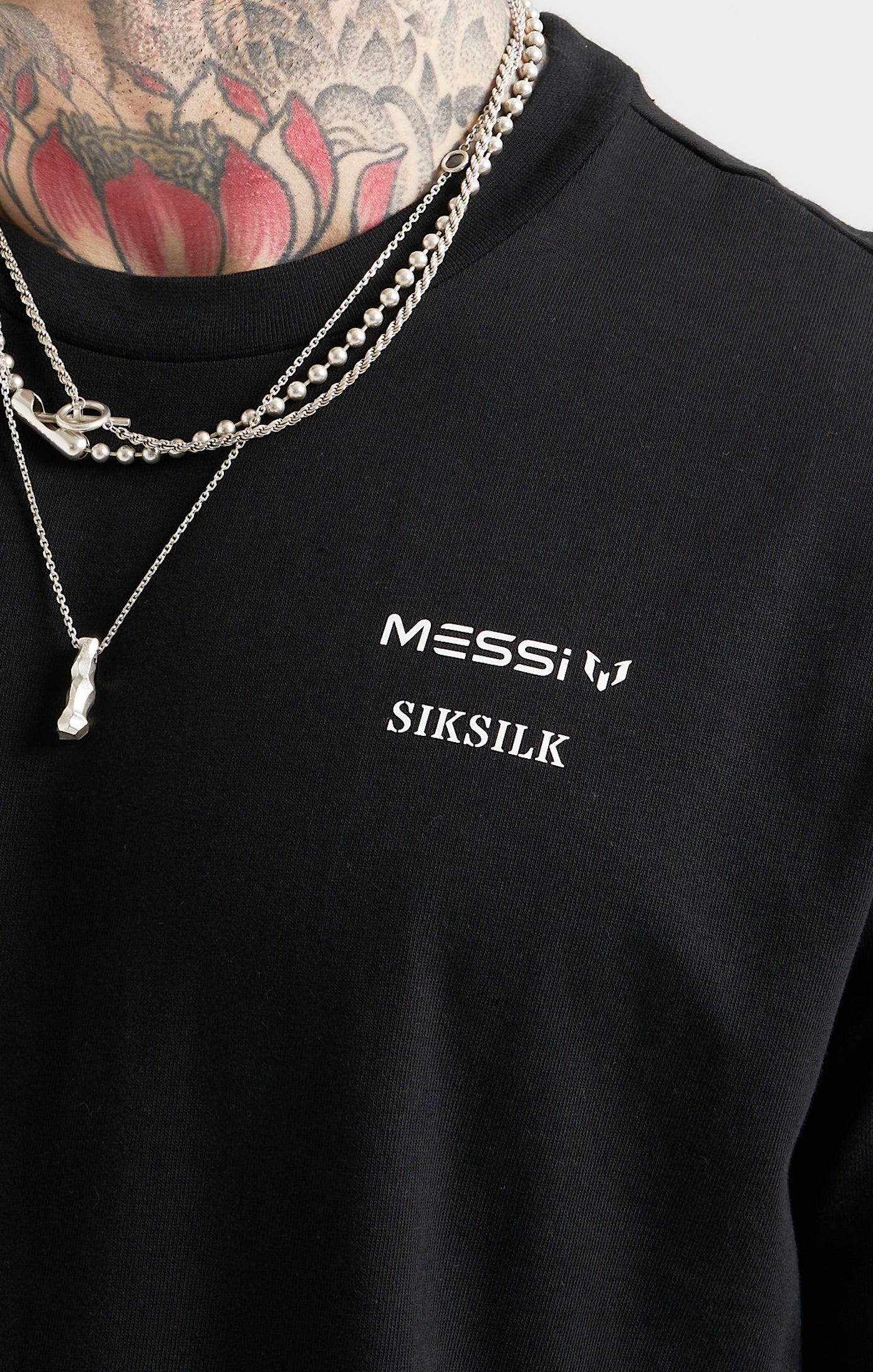 Messi x SikSilk Black Oversized T-Shirt - Image 2
