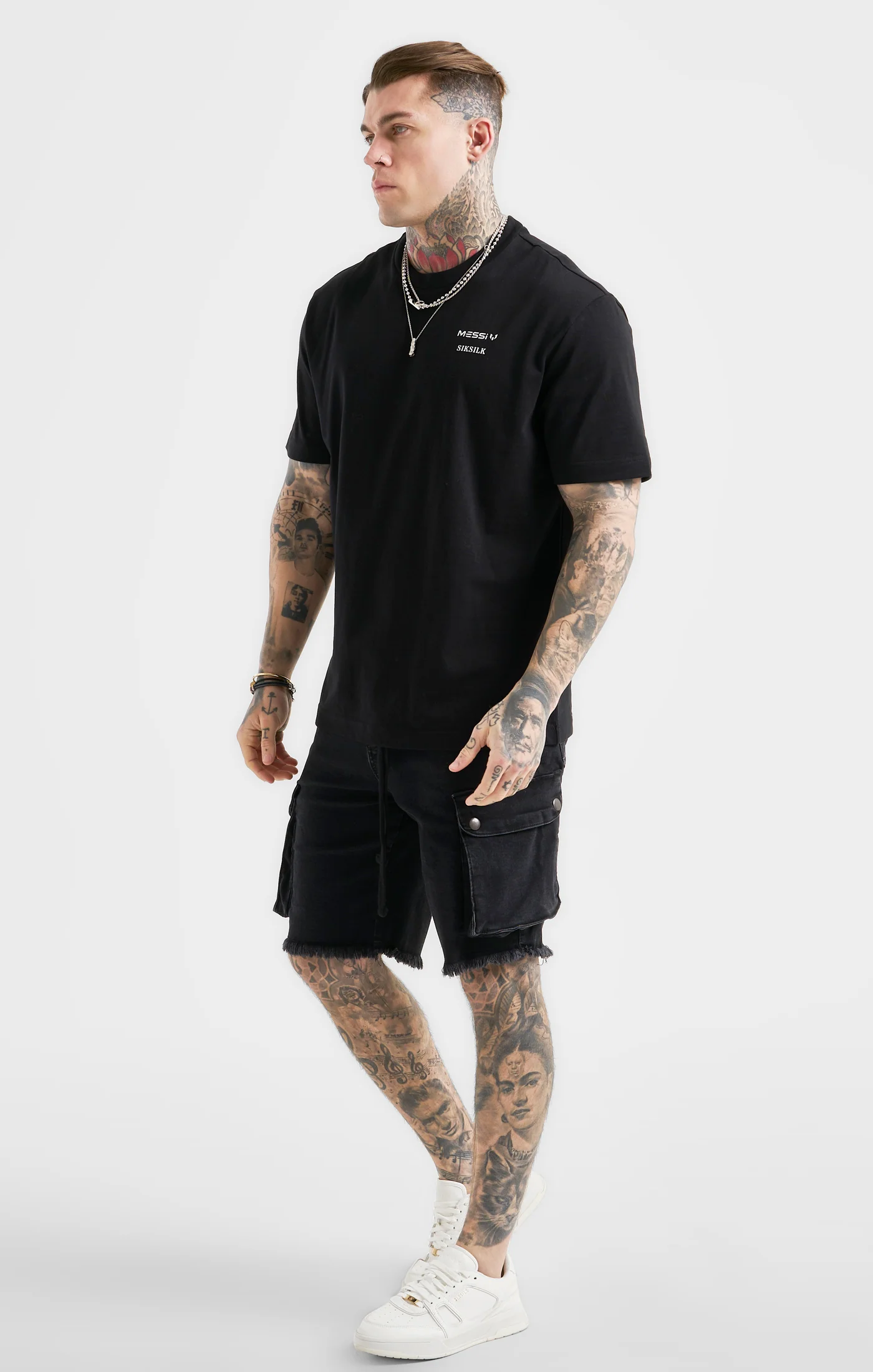 Messi x SikSilk Black Oversized T-Shirt - Image 3