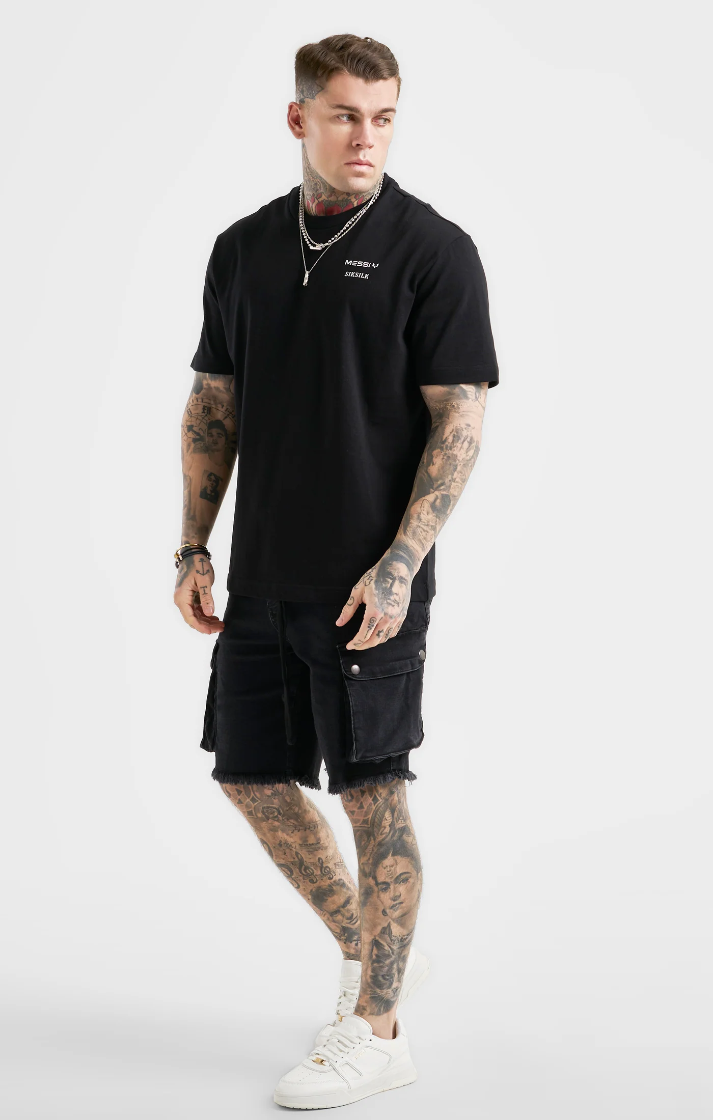 Messi x SikSilk Black Oversized T-Shirt - Image 4