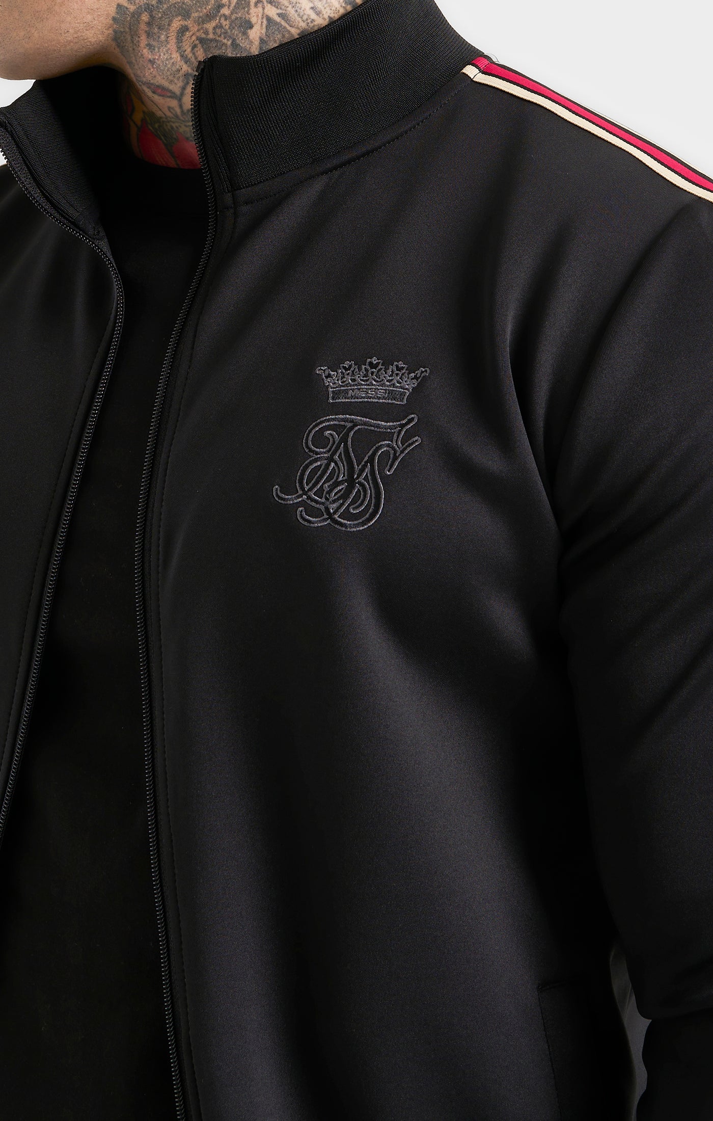 Messi x SikSilk Poly Funnel Zip Through - Black - Image 2