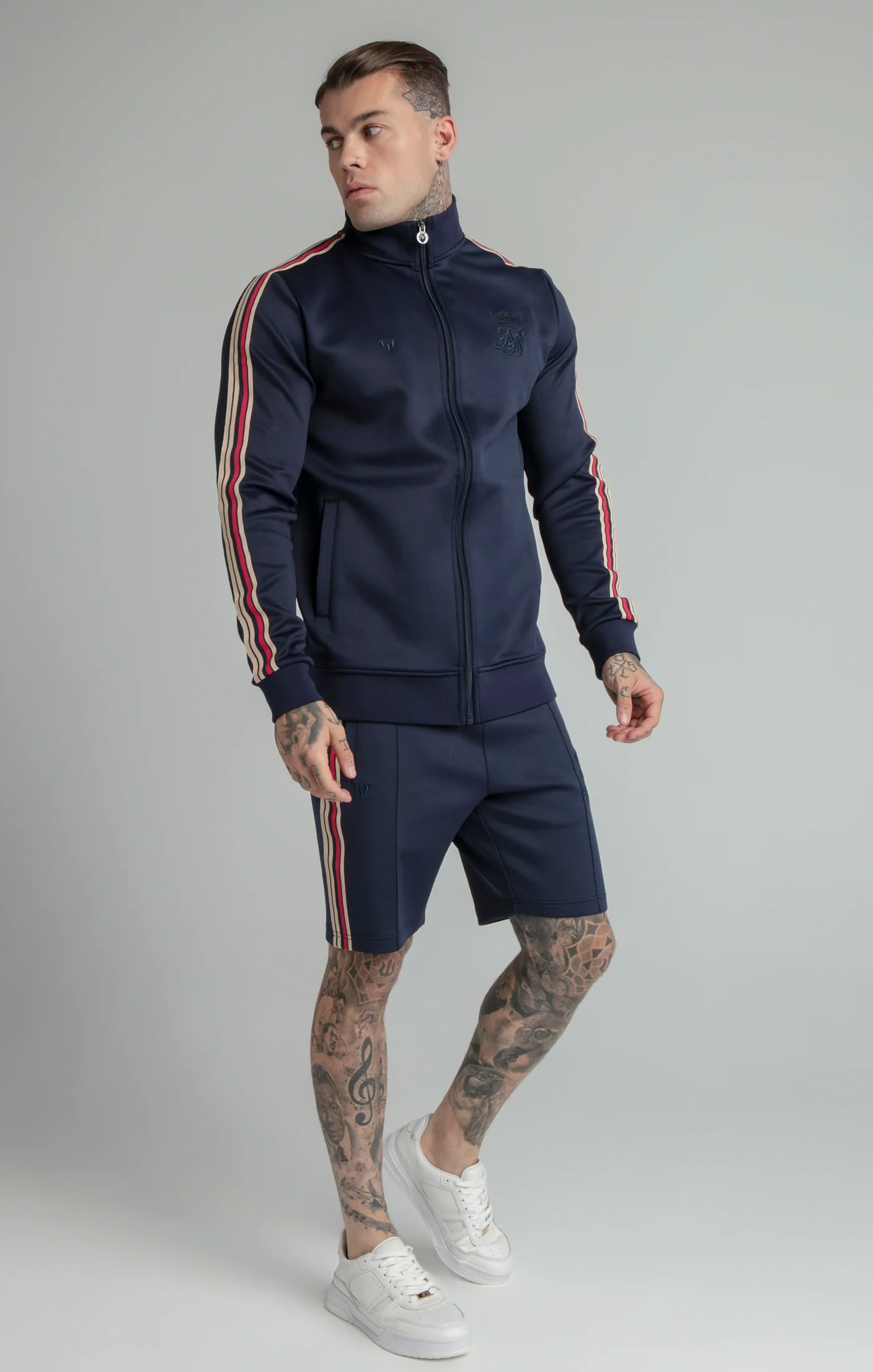 Messi x SikSilk Navy Poly Funnel Zip Top - Image 3
