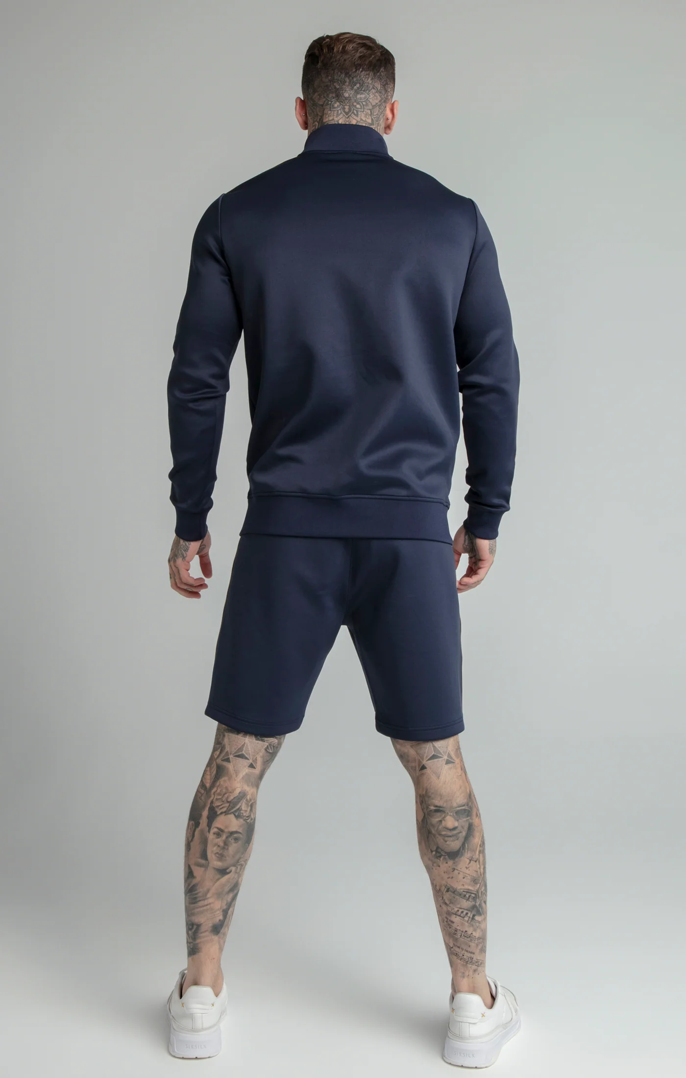 Messi x SikSilk Navy Poly Funnel Zip Top - Image 4