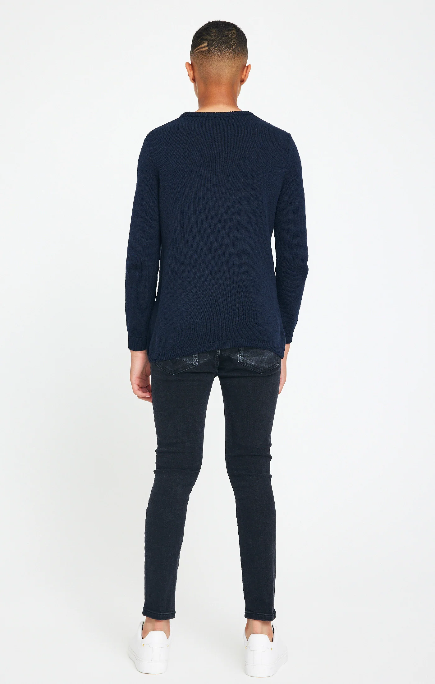 Boys Messi x SikSilk Navy Knitted Jumper - Image 6