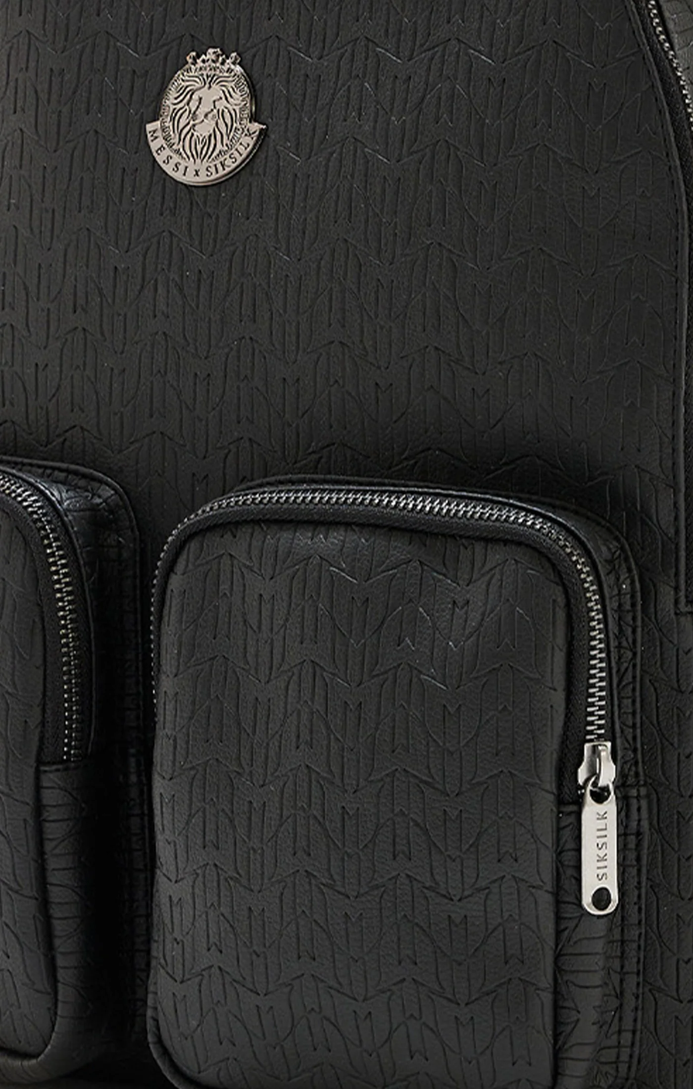 Messi x SikSilk Black Pu Branded Rucksack - Image 5