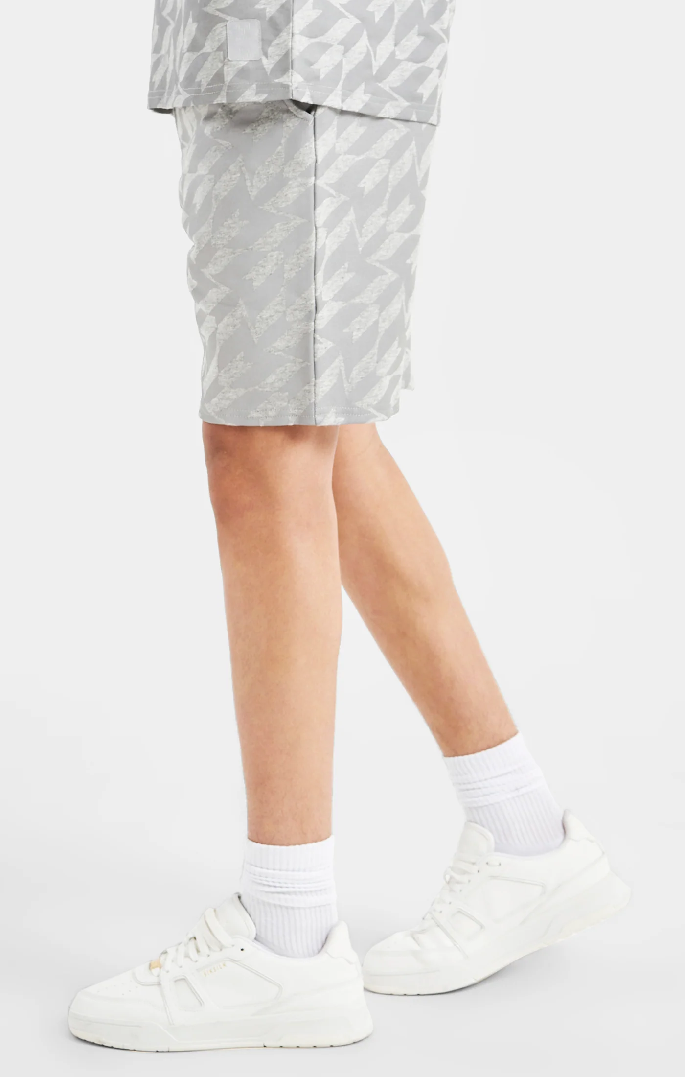 Messi x SikSilk Silver Print Short - Grey Marl - Image 2