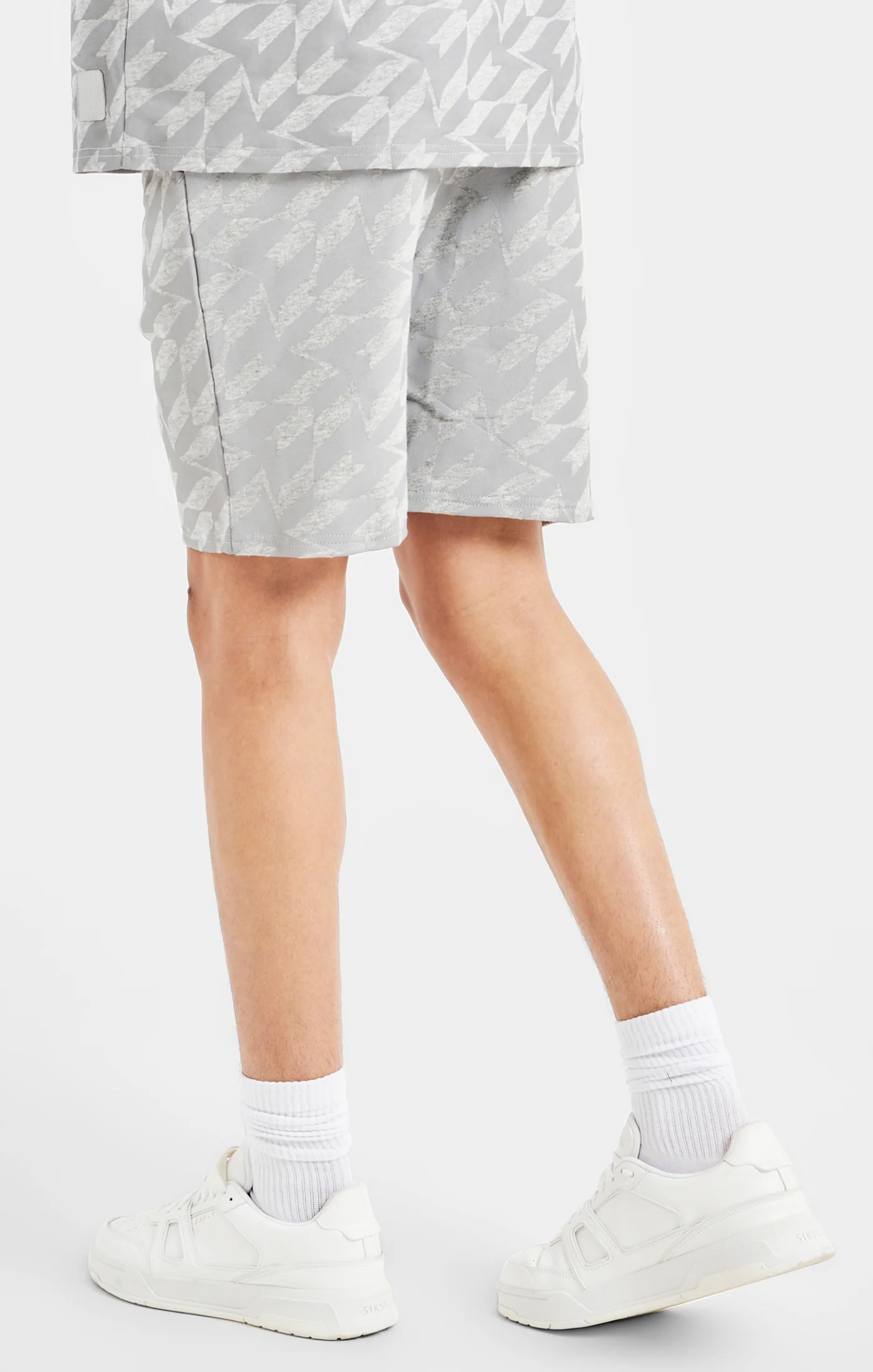 Messi x SikSilk Silver Print Short - Grey Marl - Image 4