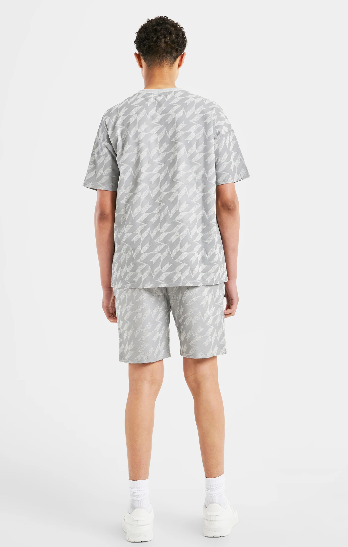 Messi x SikSilk Silver Print Tee - Grey Marl - Image 5