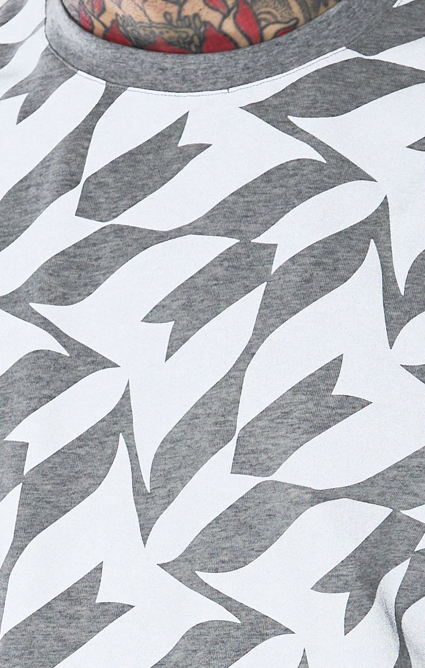Messi x SikSilk Silver Print Tee - Grey Marl - Image 6