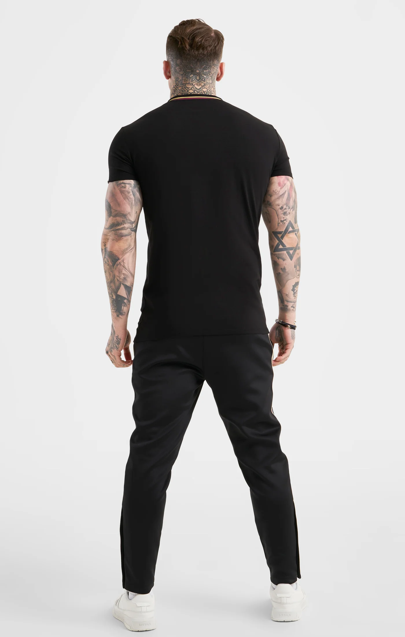 Messi x SikSilk Black Collar Muscle Fit T-Shirt - Image 5