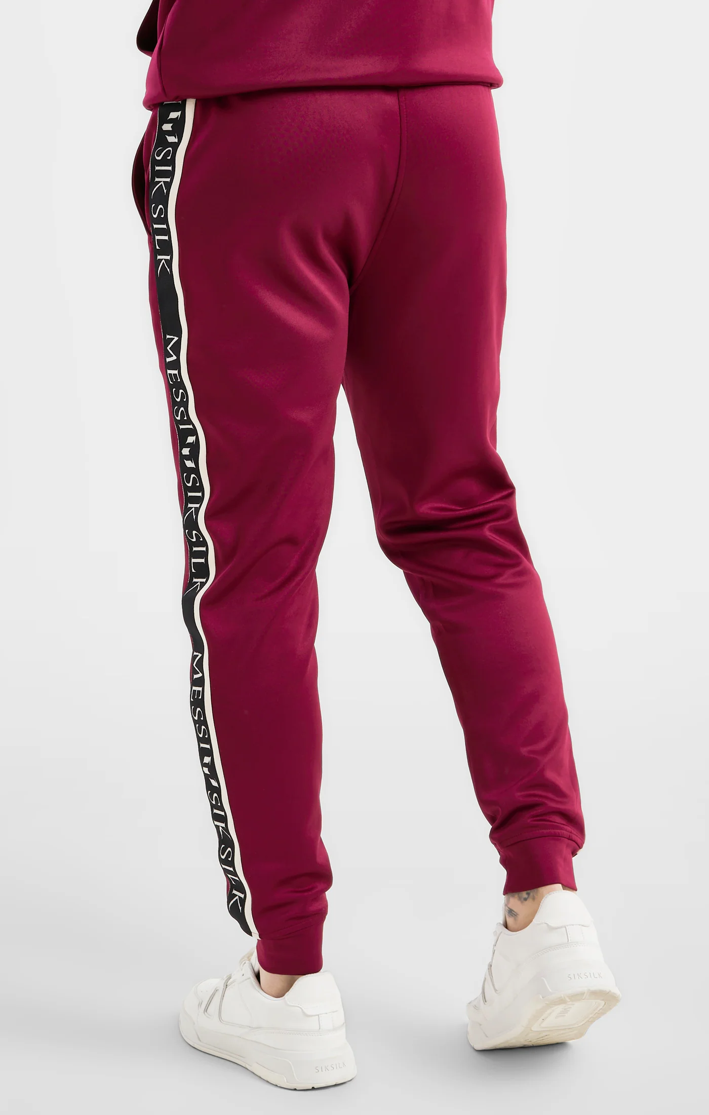 Messi x SikSilk Taped Pant - Burgundy - Image 4