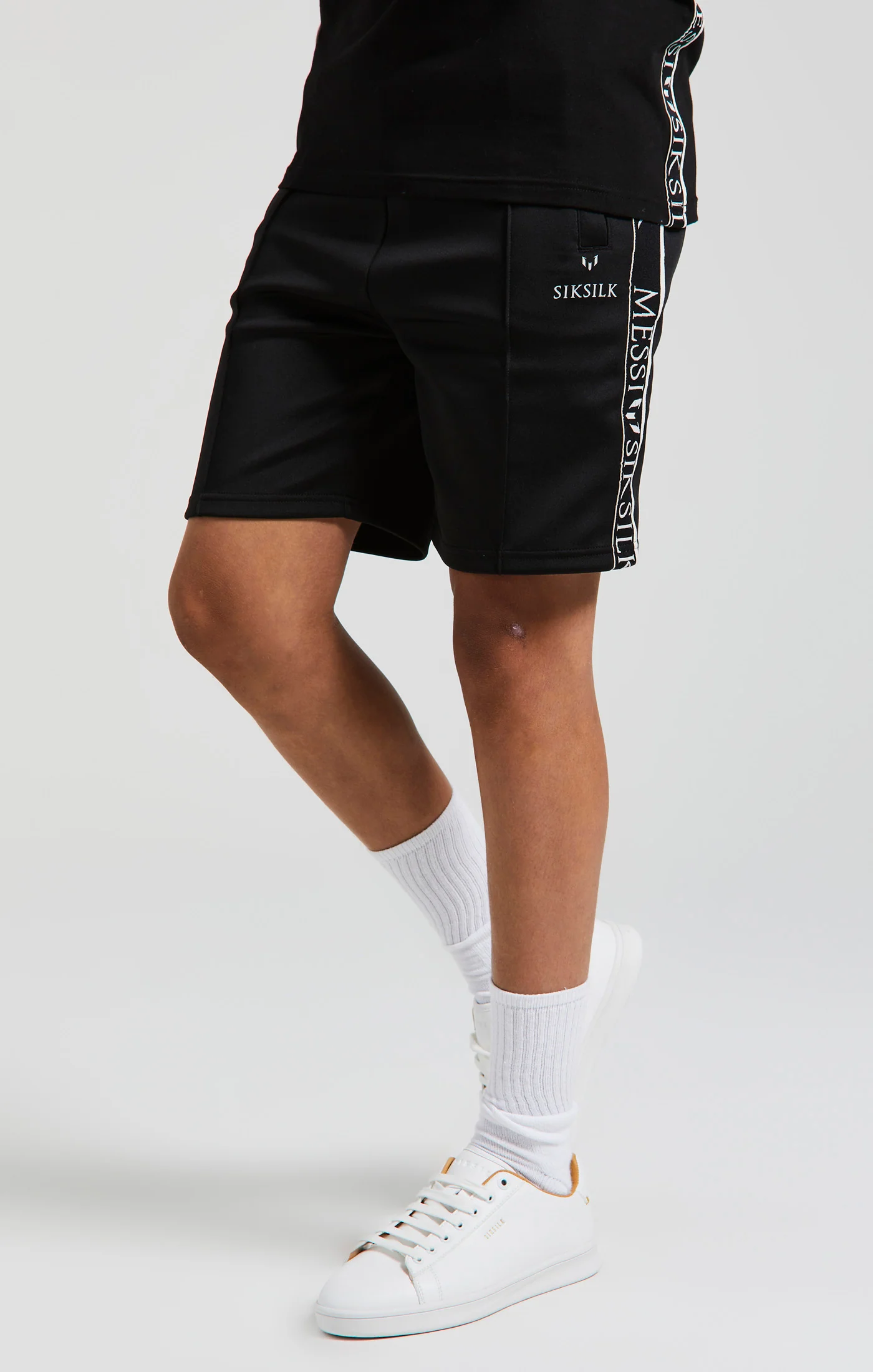 Boys Messi x SikSilk Black Taped Short