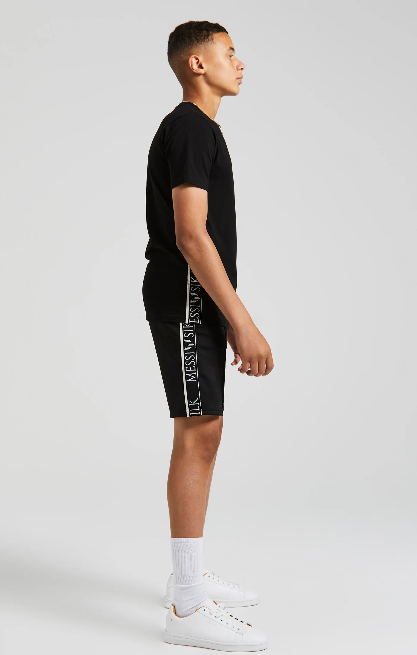 Boys Messi x SikSilk Black Taped Short - Image 7