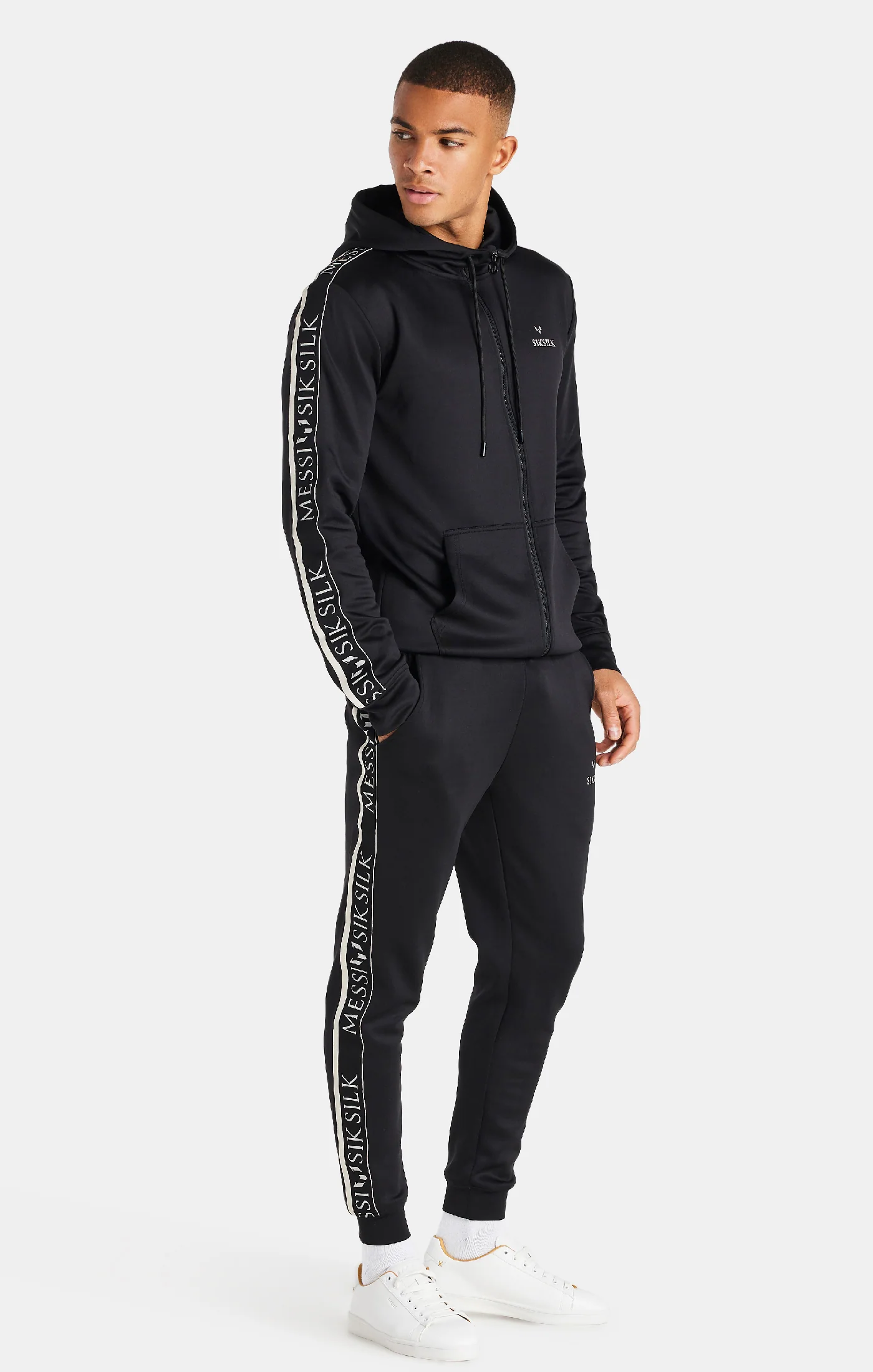 Messi x SikSilk Black Taped Zip Hoodie - Image 3