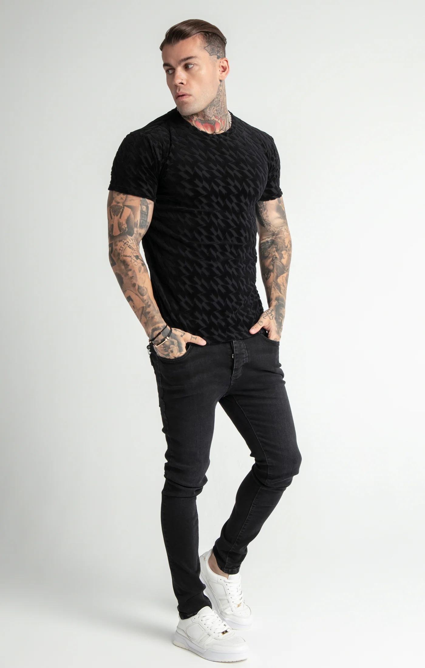 Messi x SikSilk Black Monogram T-Shirt - Image 3