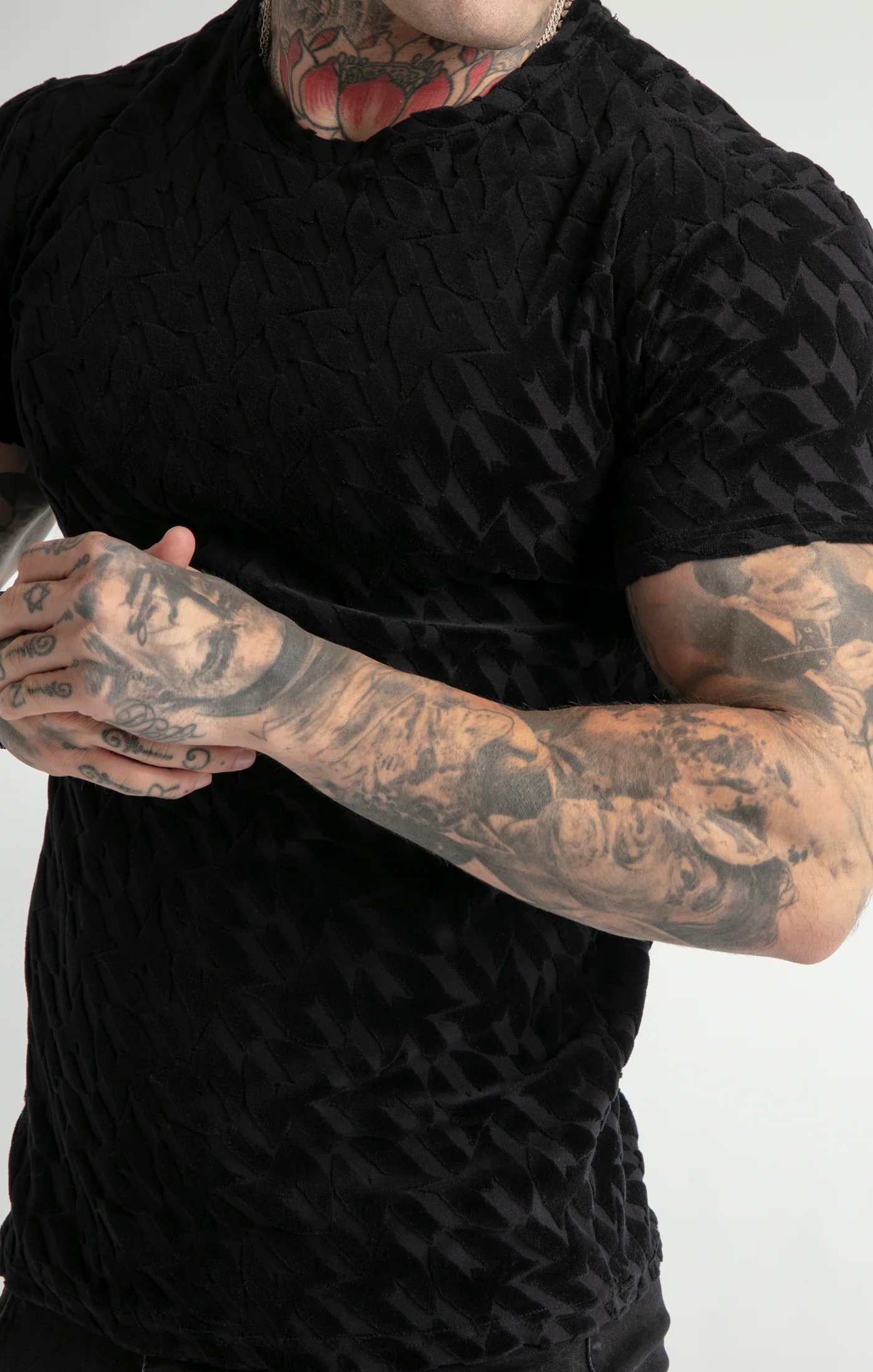 Messi x SikSilk Black Monogram T-Shirt - Image 4