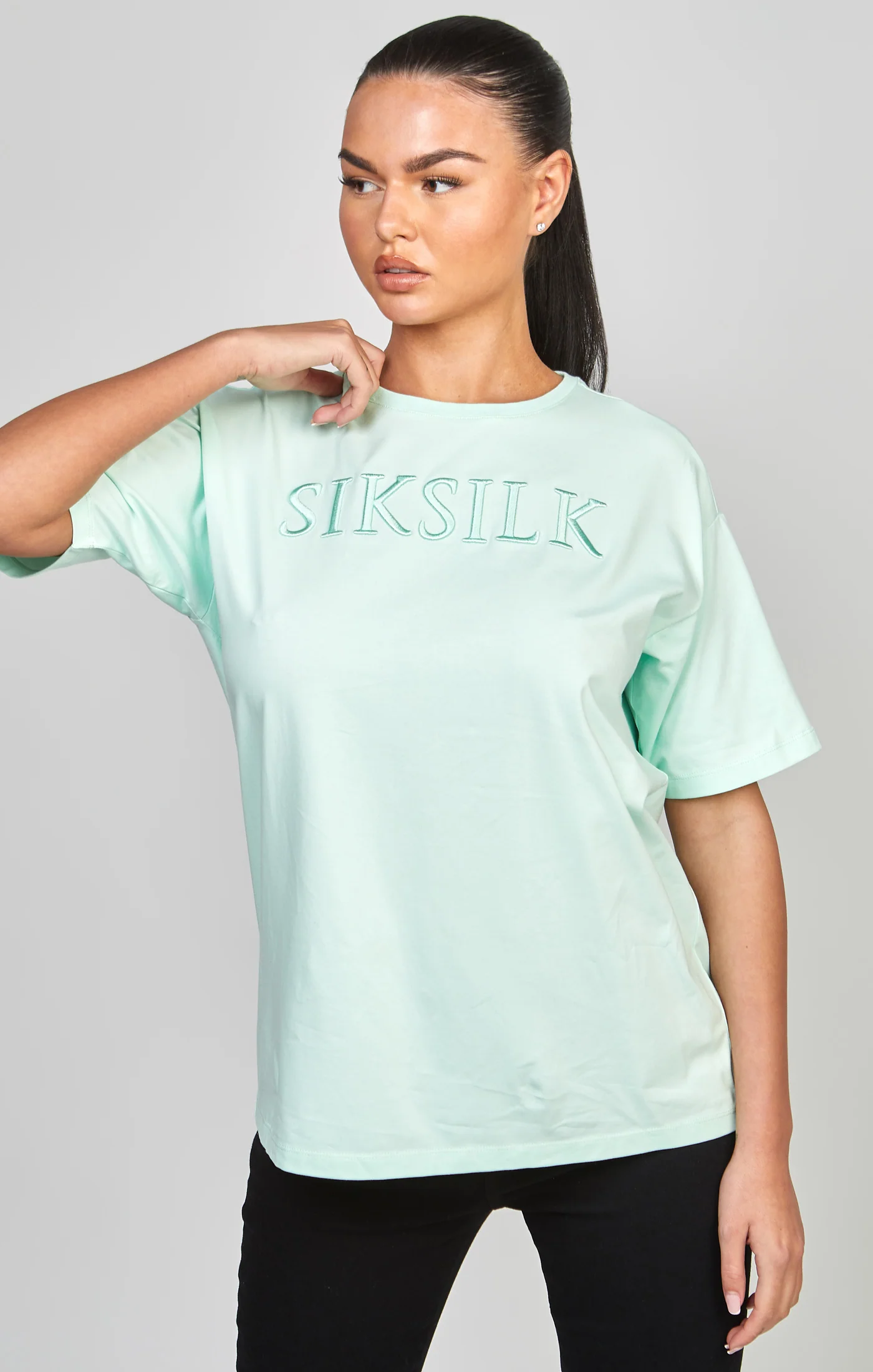 Mint Embroidered Boyfriend T-Shirt