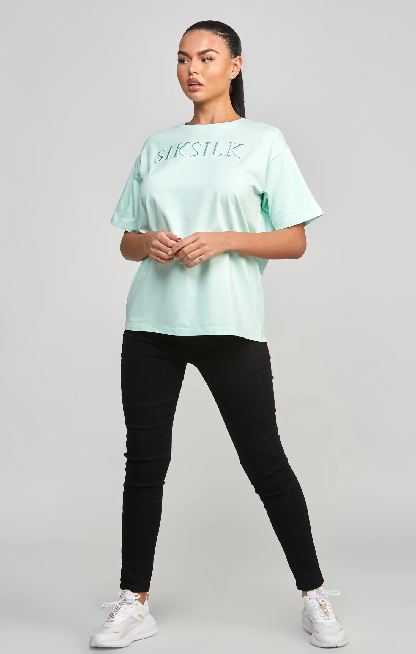 Mint Embroidered Boyfriend T-Shirt - Image 4