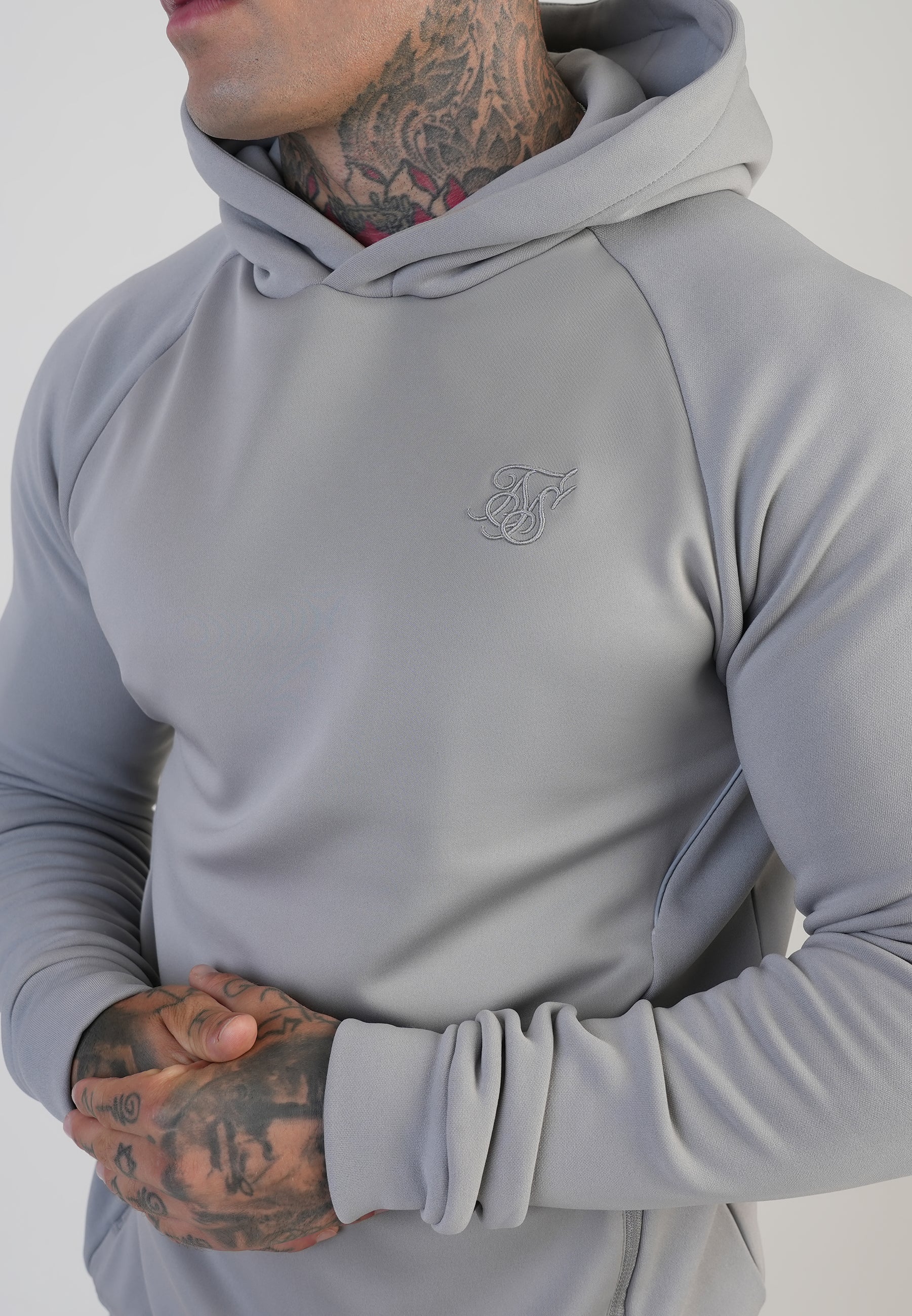 Grey Muscle Fit Hoodie - Image 2