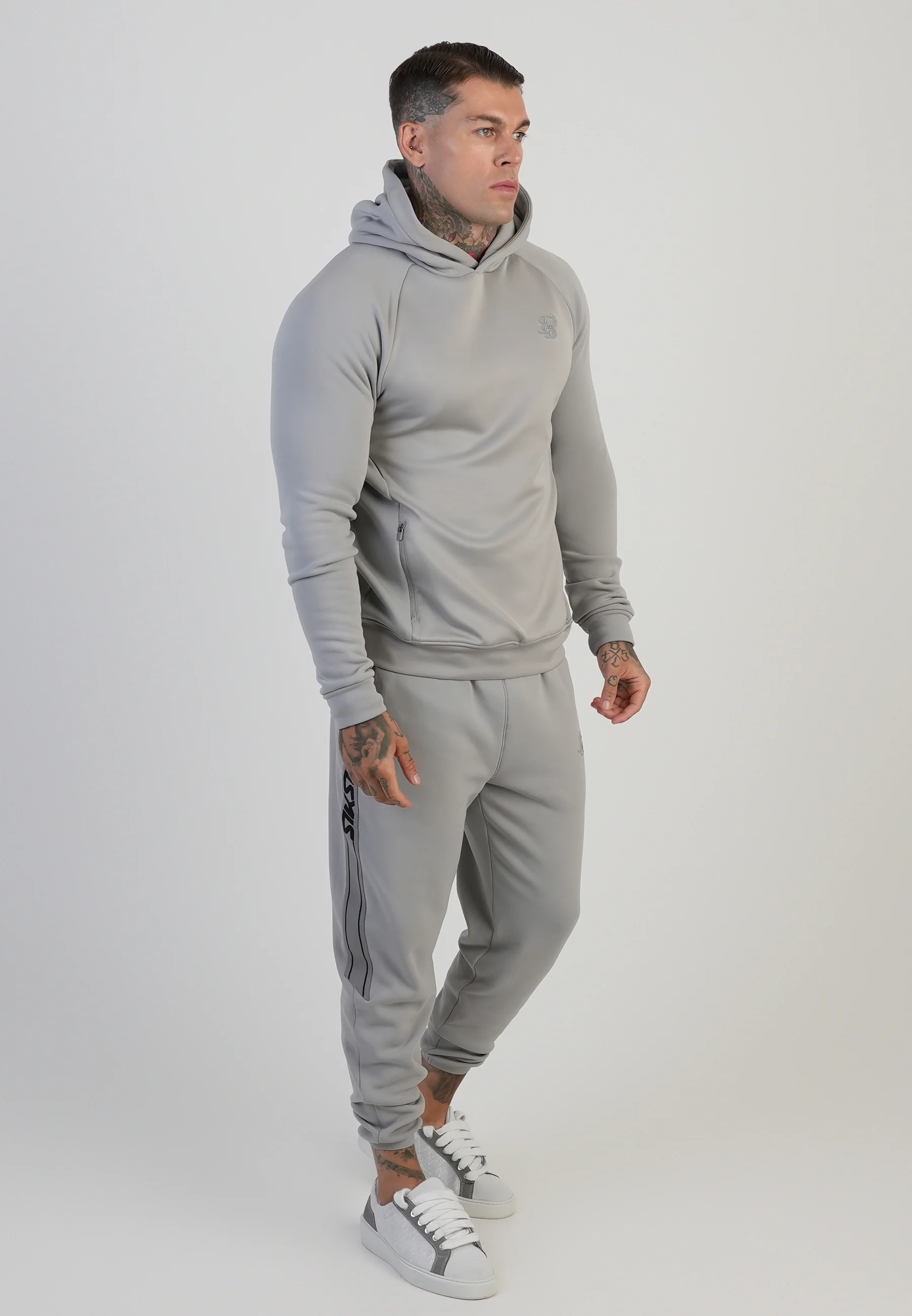 Grey Muscle Fit Hoodie - Image 4