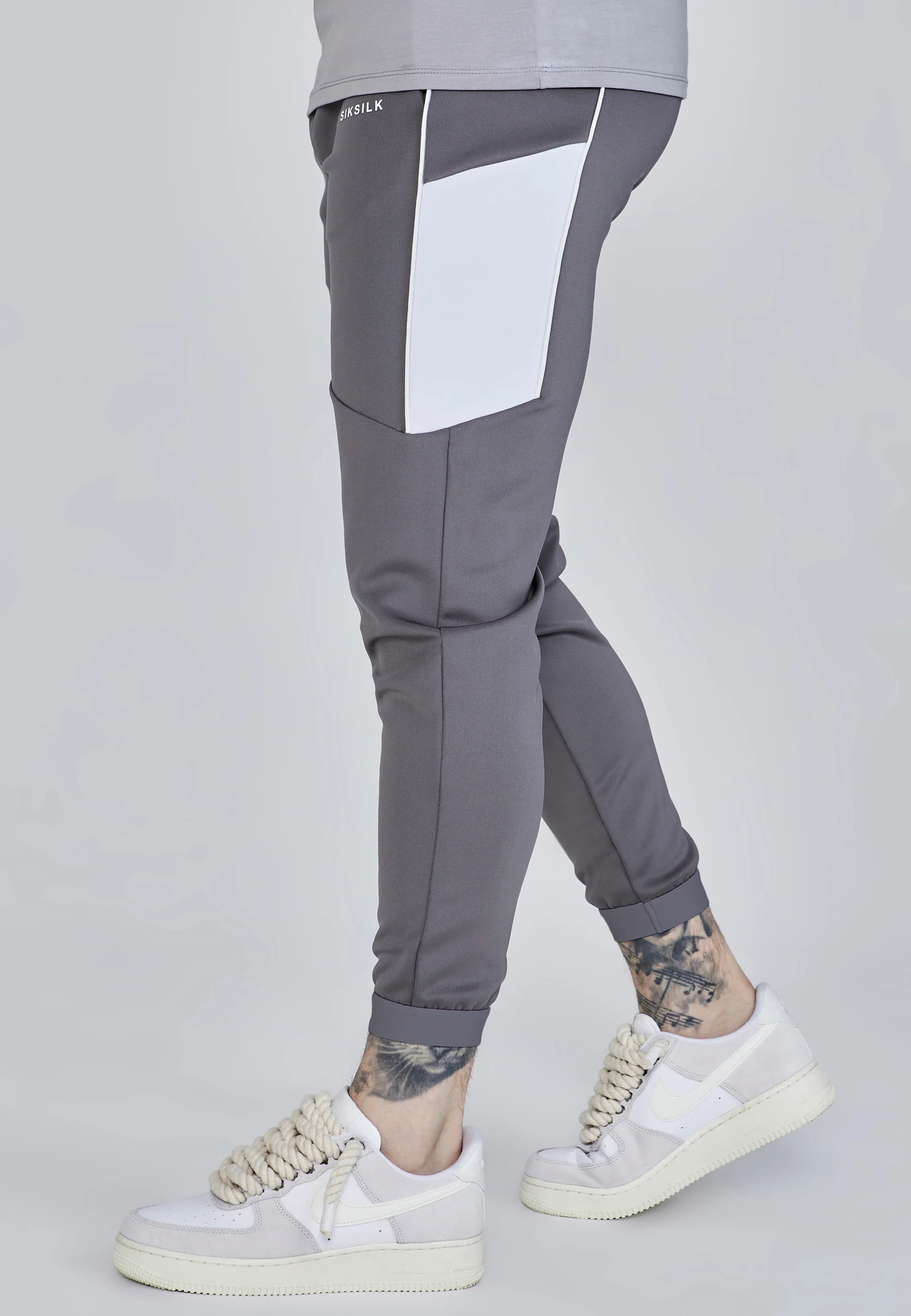 Grey Muscle Fit Joggers - Image 3