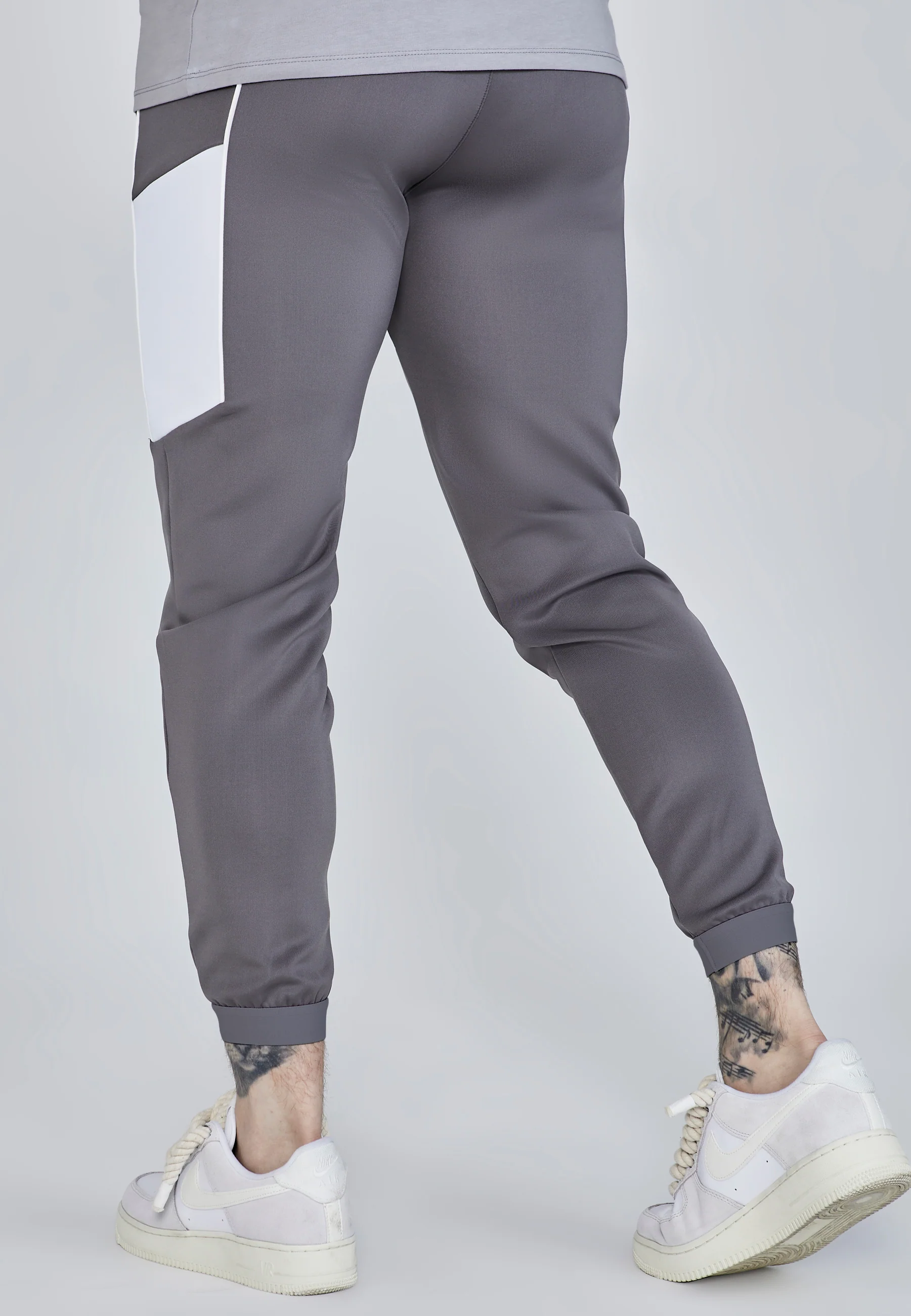 Grey Muscle Fit Joggers - Image 4