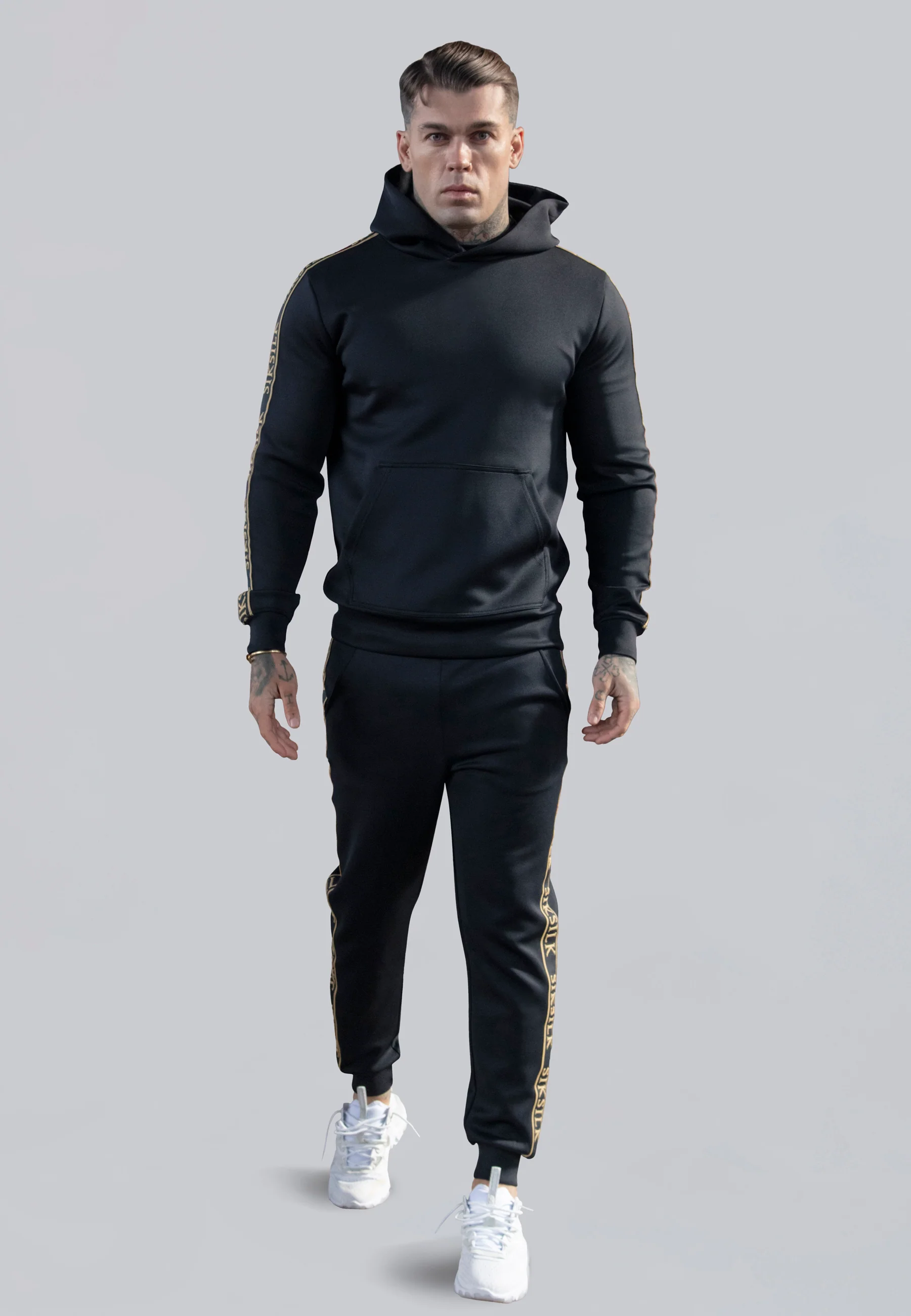 Black Muscle Fit Joggers - Image 4