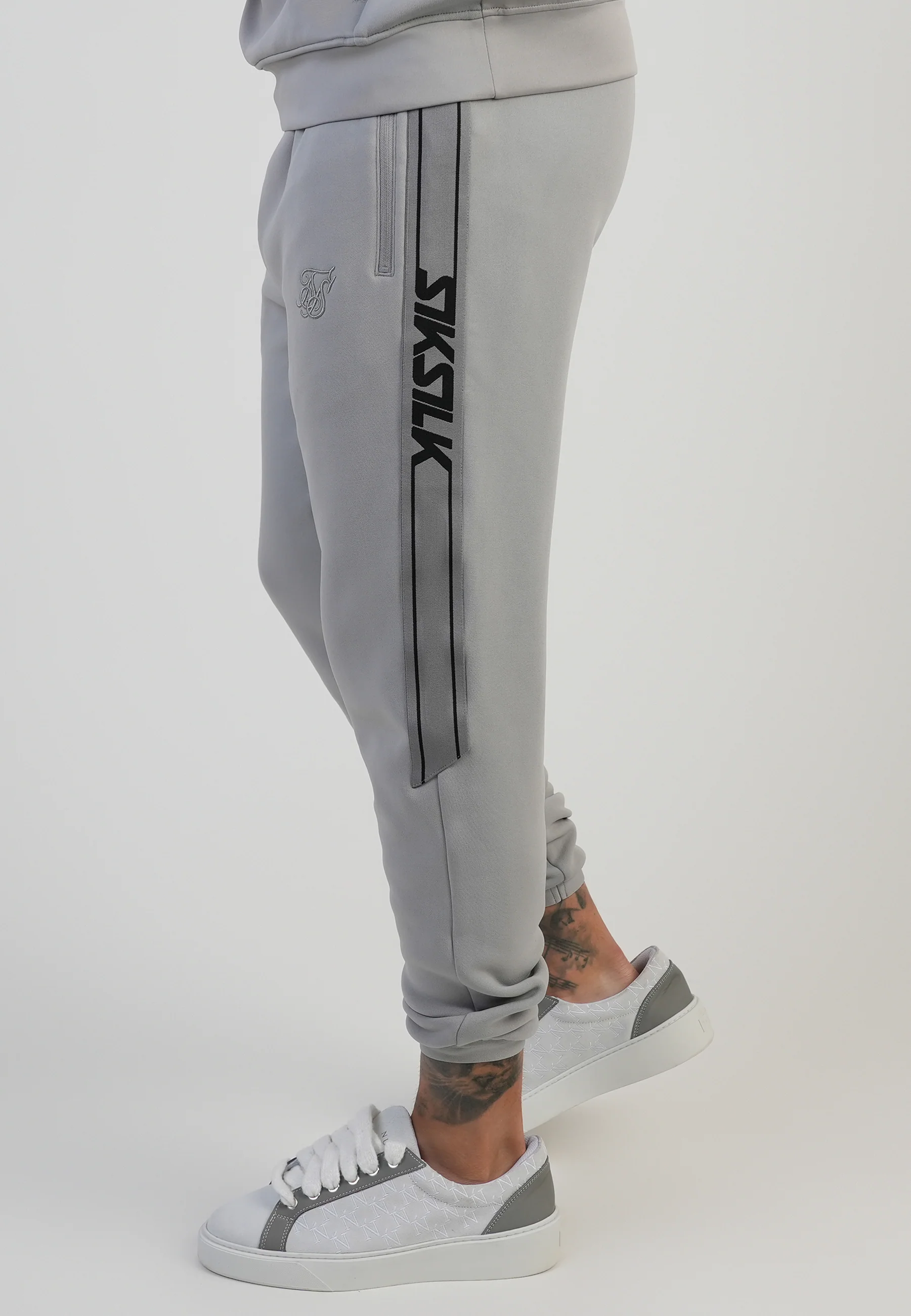 Grey Muscle Fit Joggers - Image 2