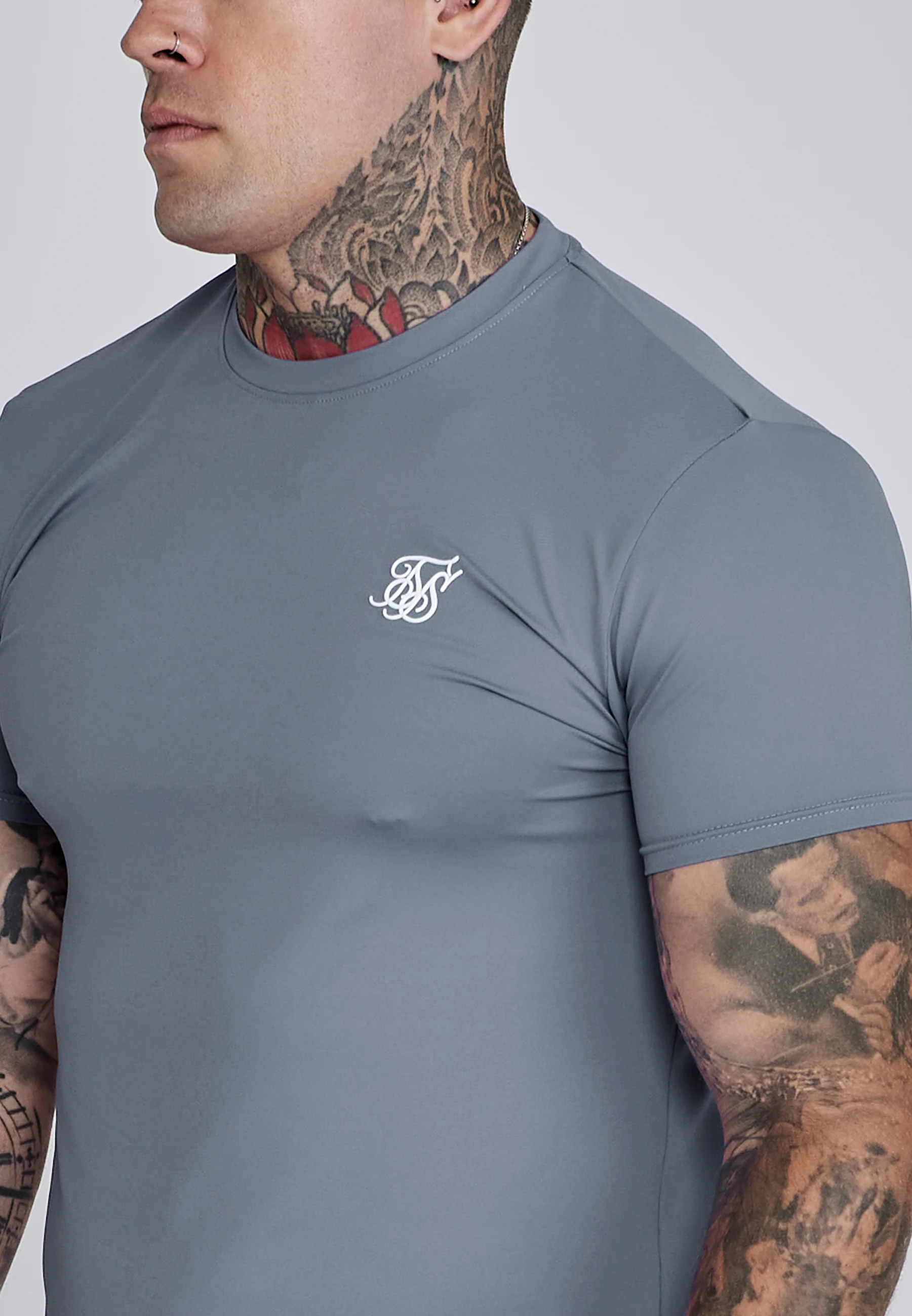 Grey Muscle Fit T-Shirt - Image 2