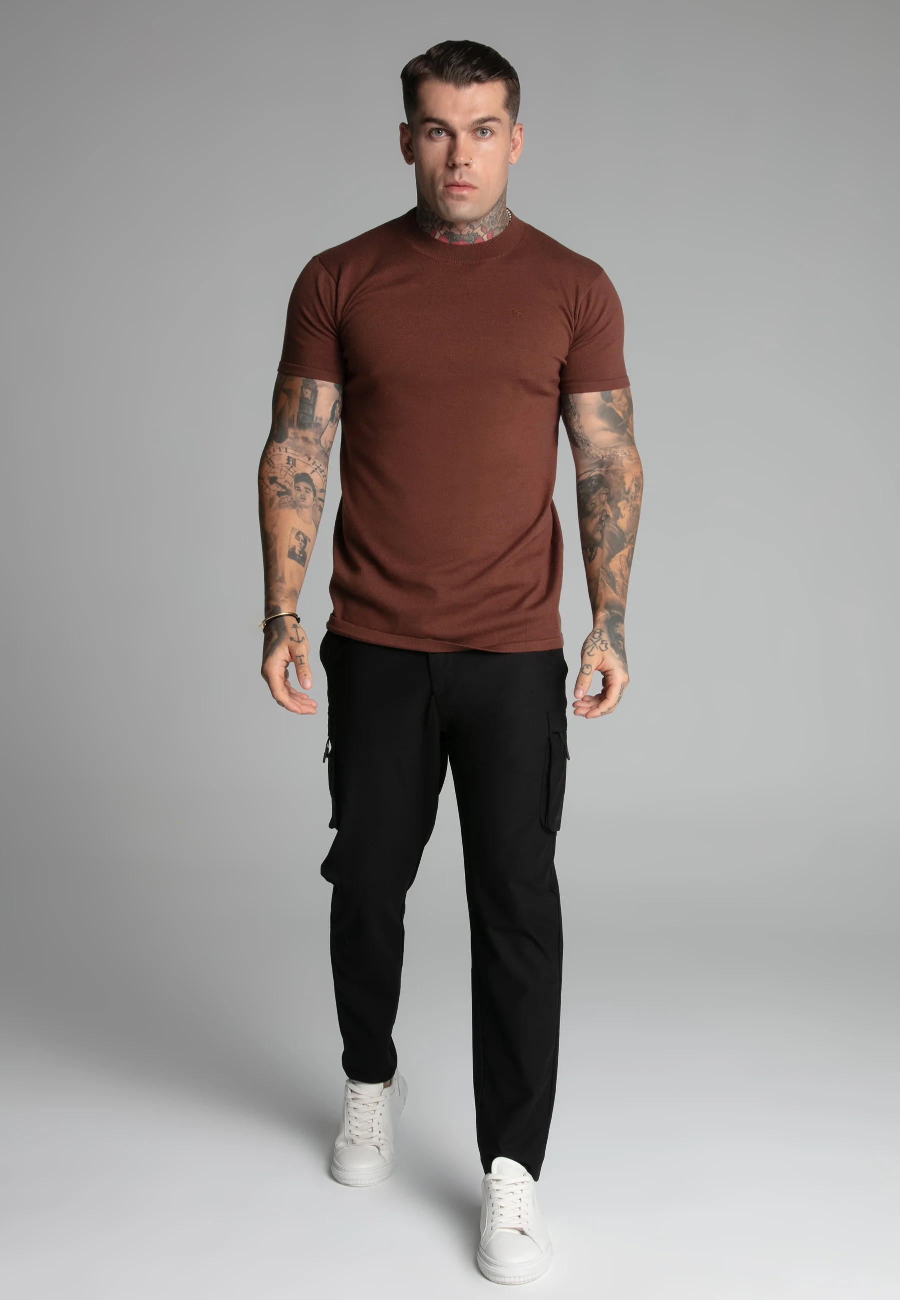 Brown Muscle Fit T-Shirt - Image 2