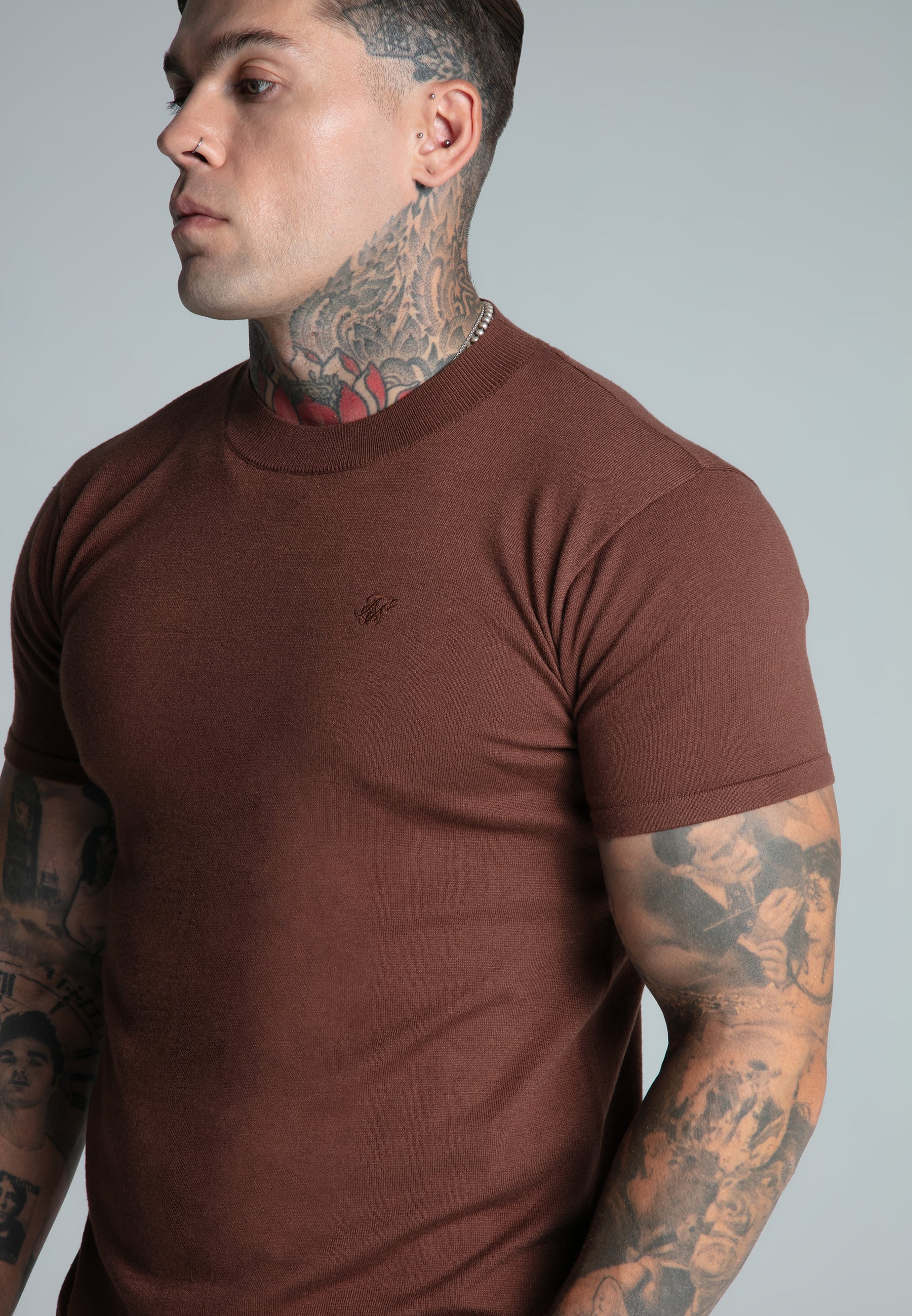 Brown Muscle Fit T-Shirt - Image 3