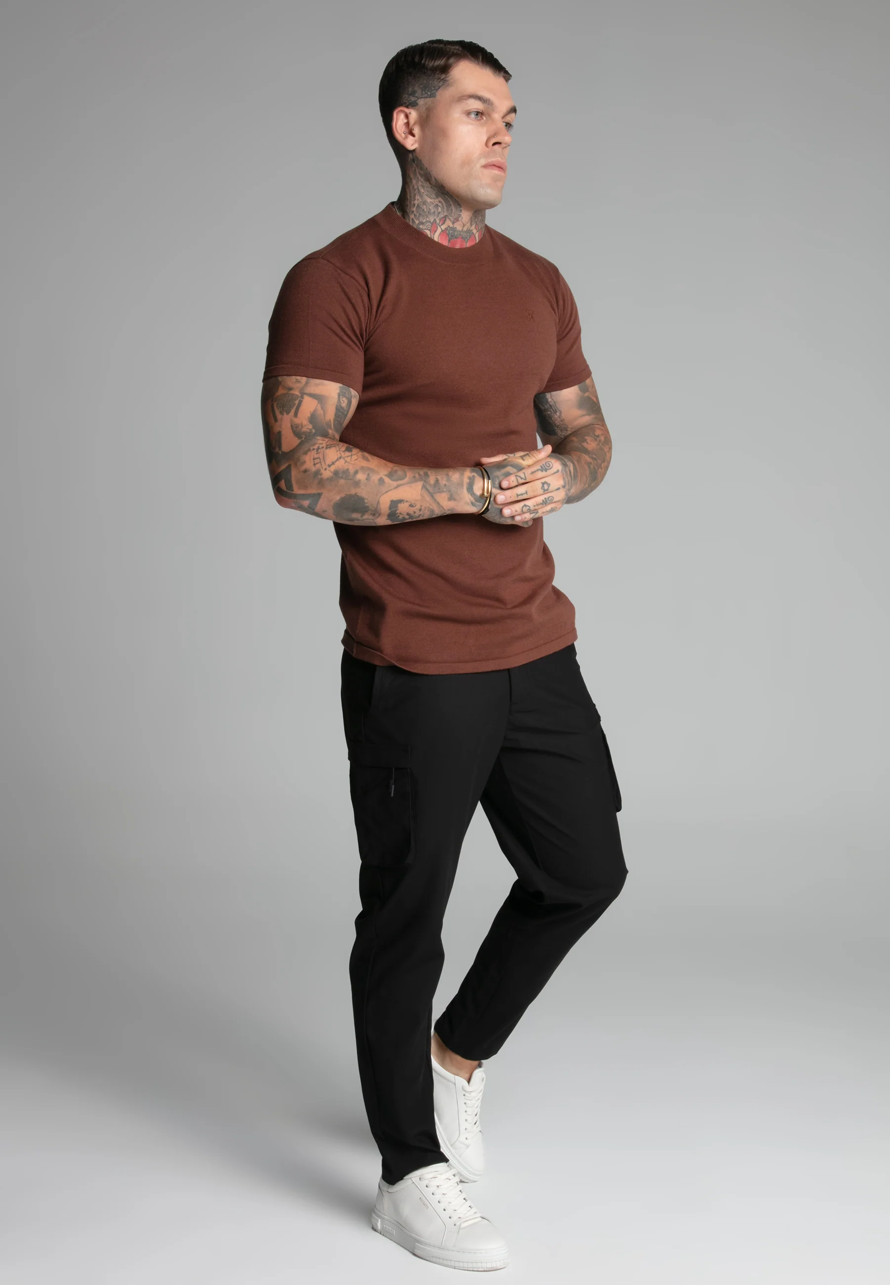 Brown Muscle Fit T-Shirt - Image 4