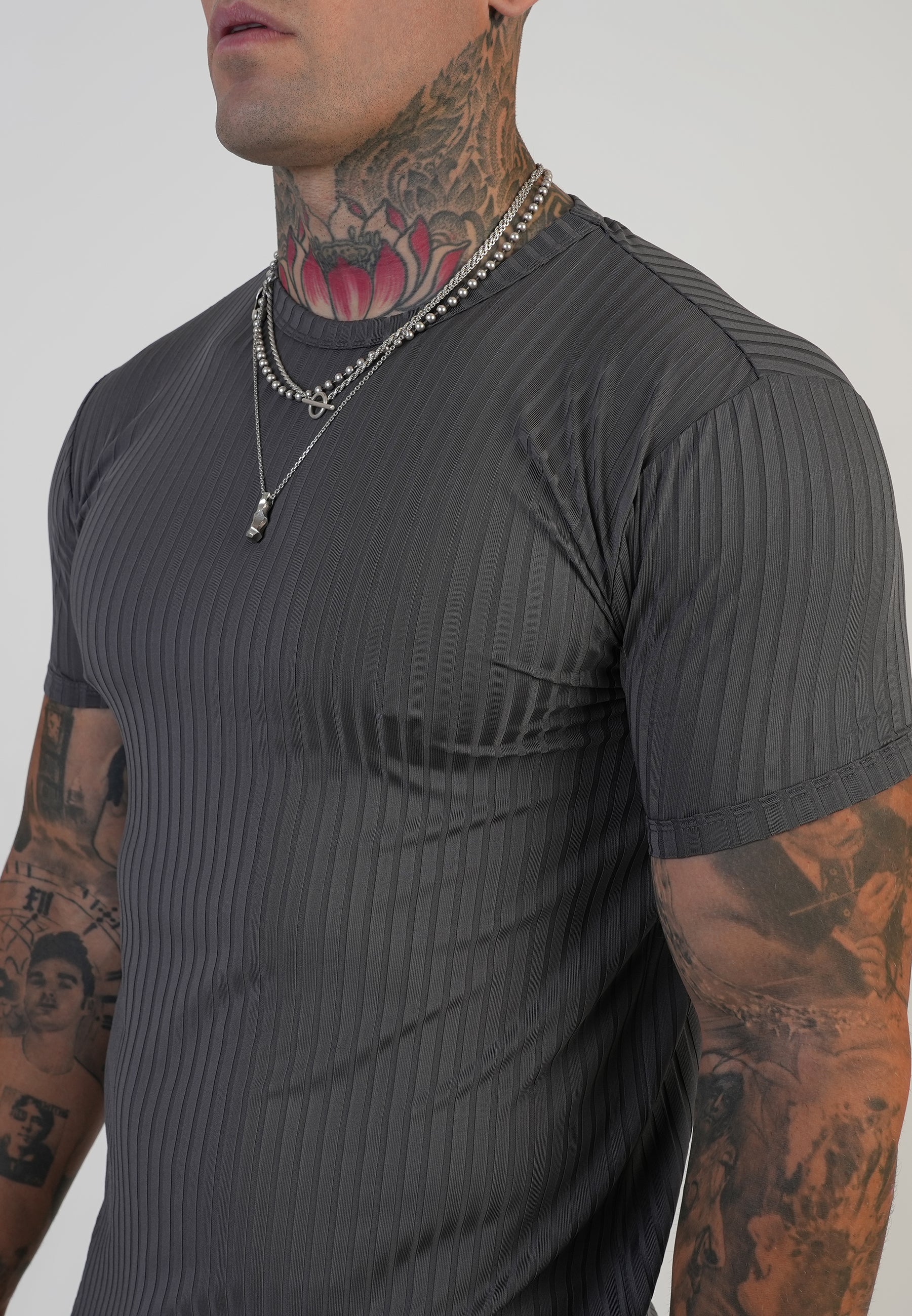 Grey Muscle Fit T-Shirt - Image 2