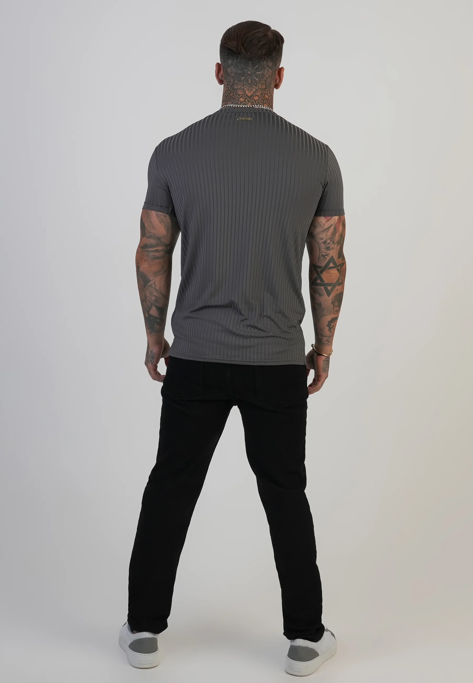 Grey Muscle Fit T-Shirt - Image 5