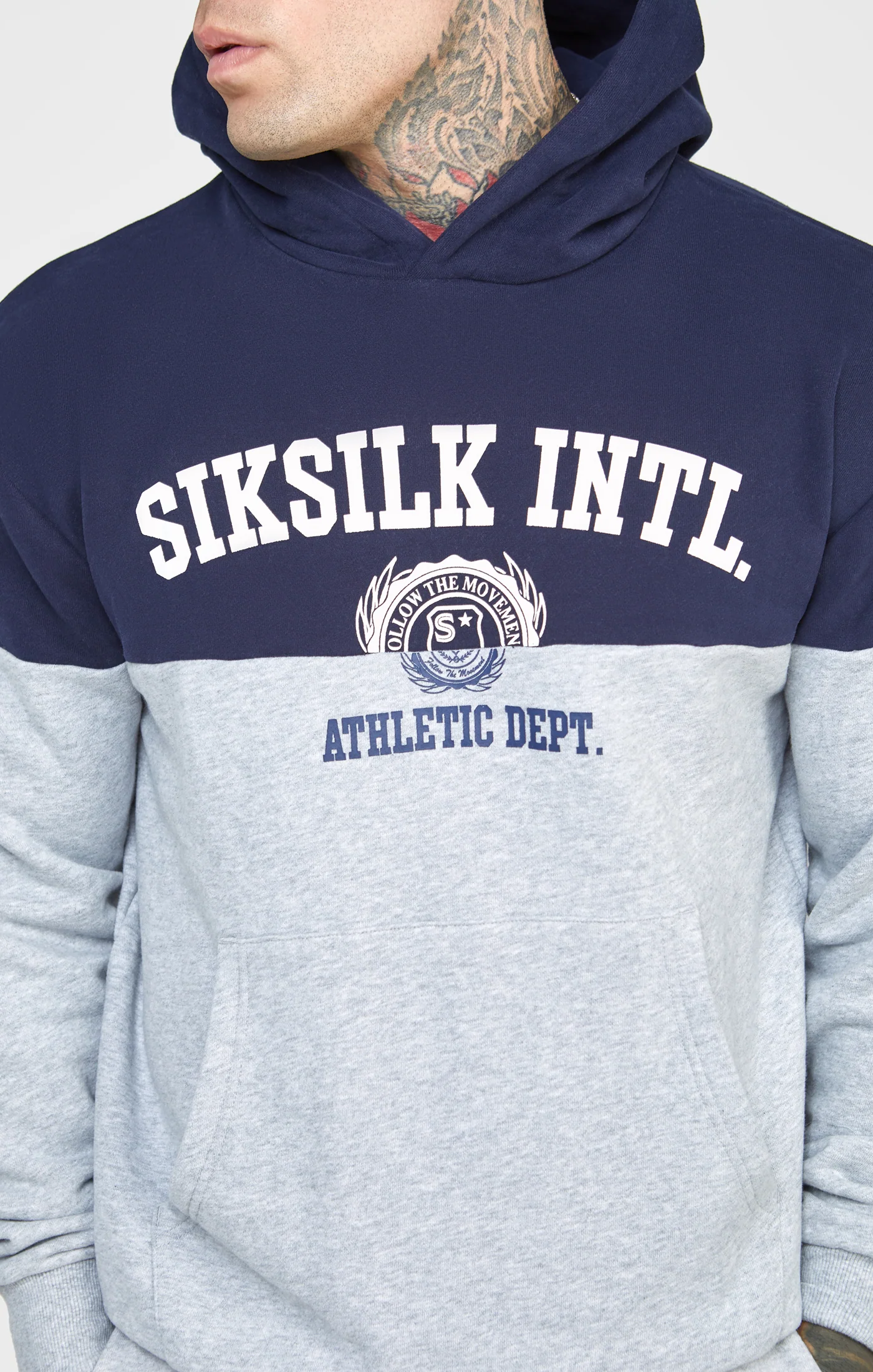 Navy Cut And Sew Oversized Hoodie - Image 2