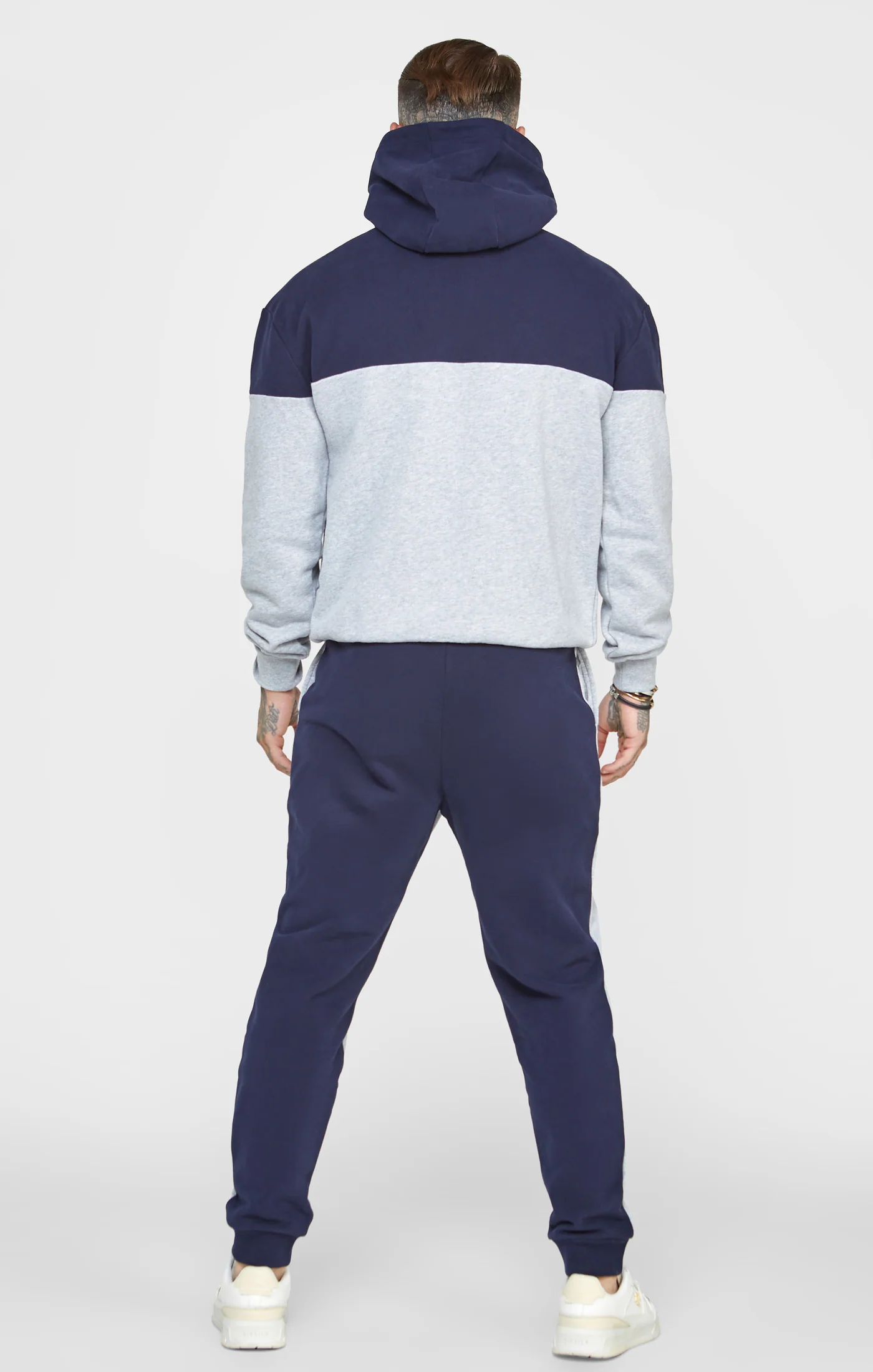 Navy Cut And Sew Oversized Hoodie - Image 5