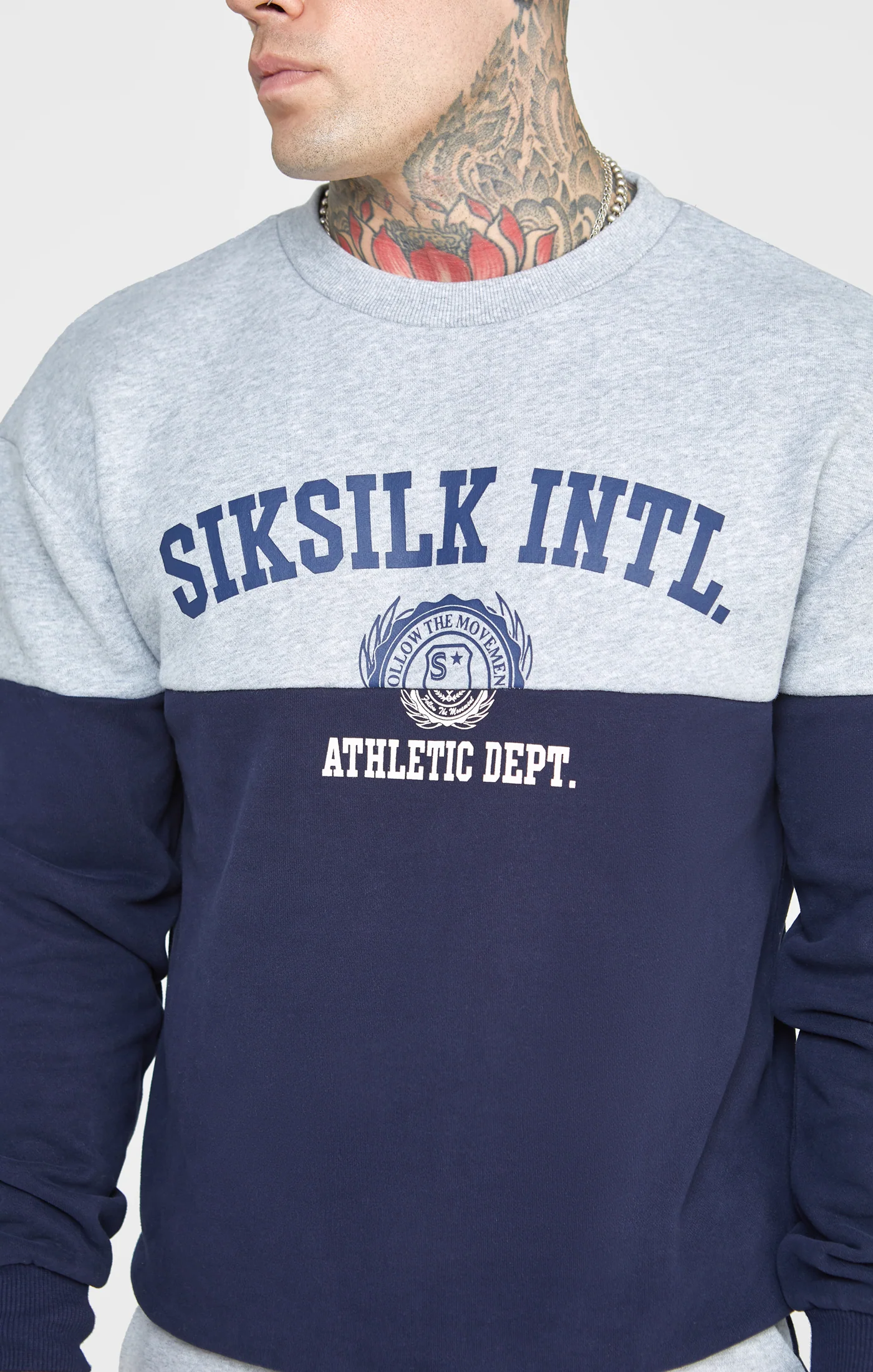 Navy Cut And Sew Oversized Sweat - Image 2
