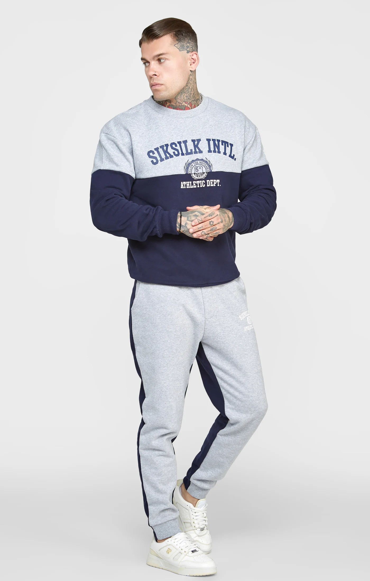 Navy Cut And Sew Oversized Sweat - Image 3
