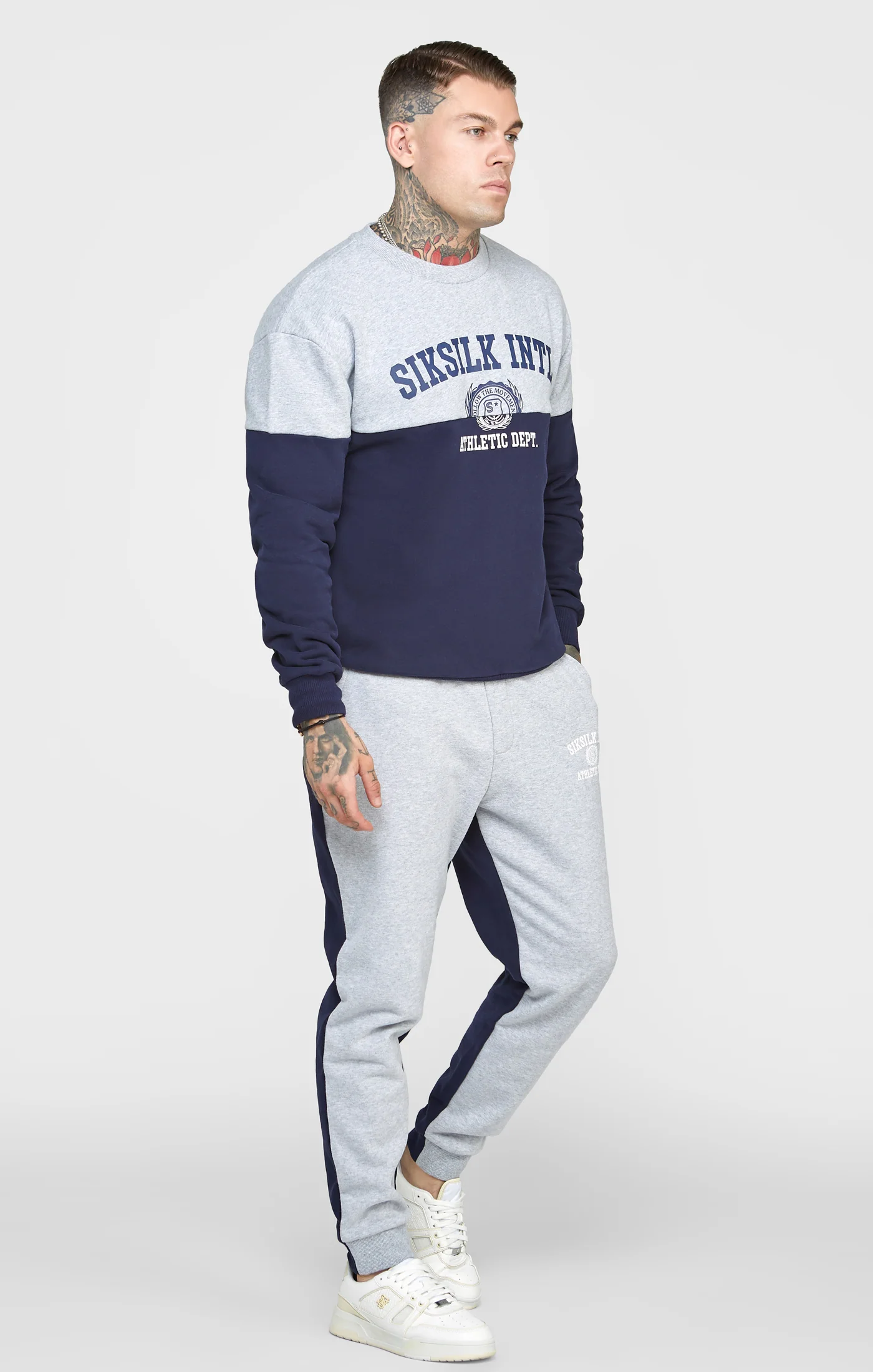 Navy Cut And Sew Oversized Sweat - Image 4