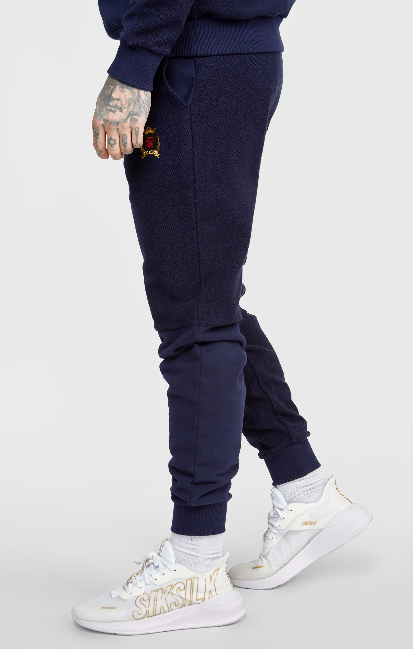 Navy Cut And Sew Reverse Jogger - Image 2