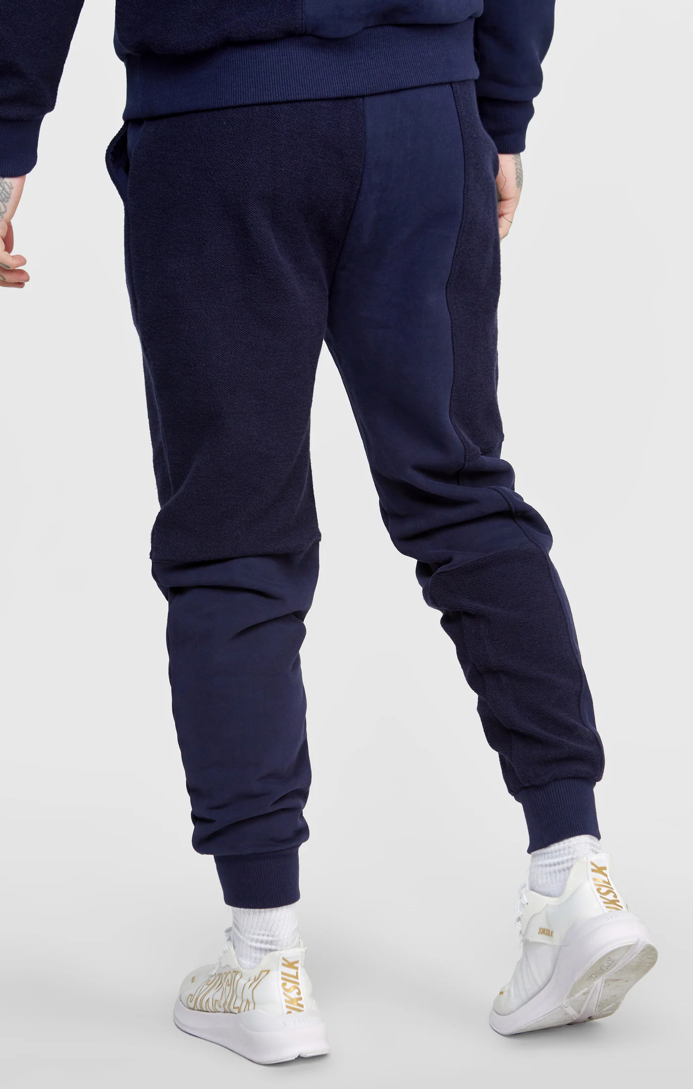 Navy Cut And Sew Reverse Jogger - Image 3