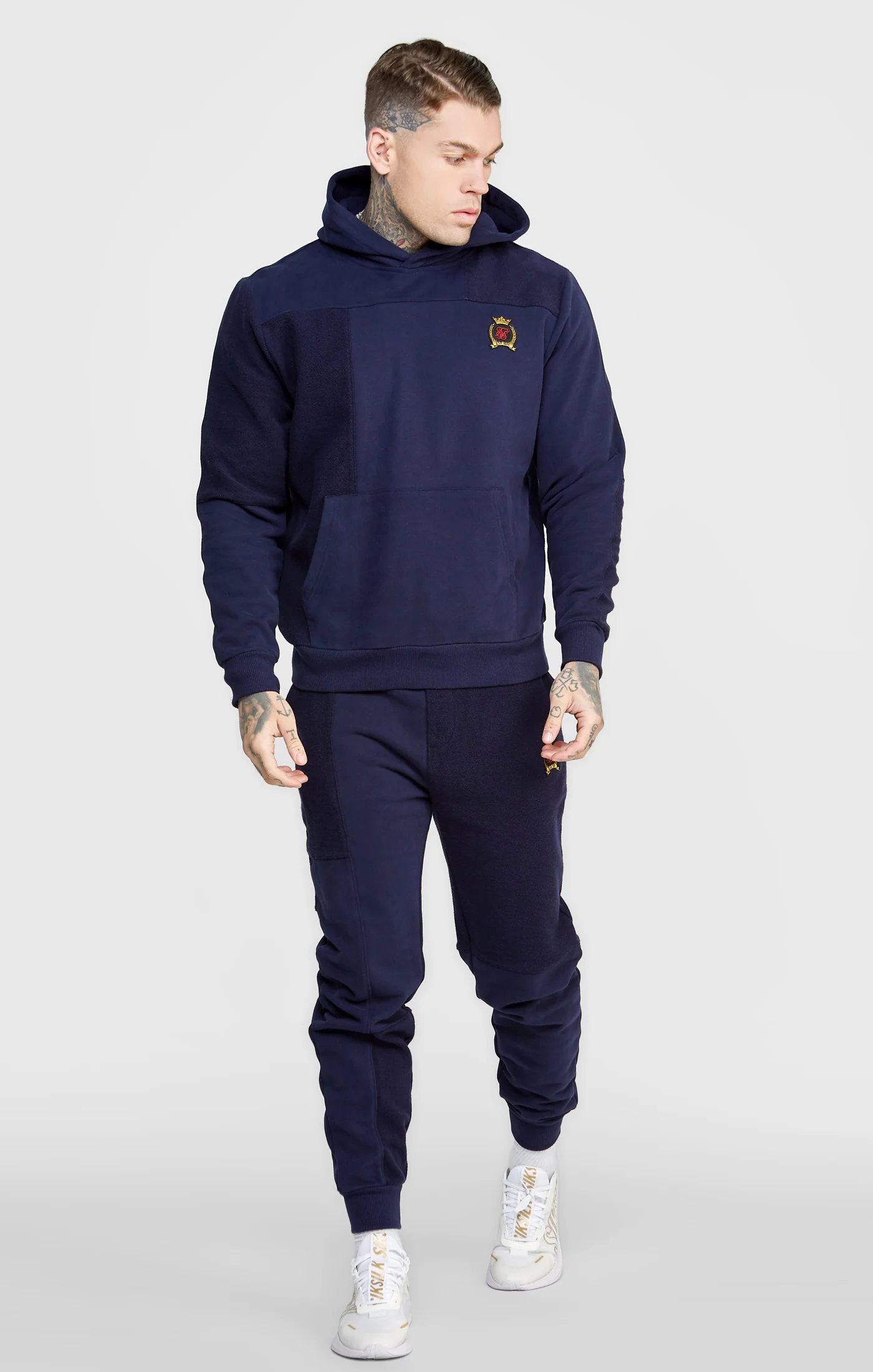 Navy Cut And Sew Reverse Jogger - Image 4