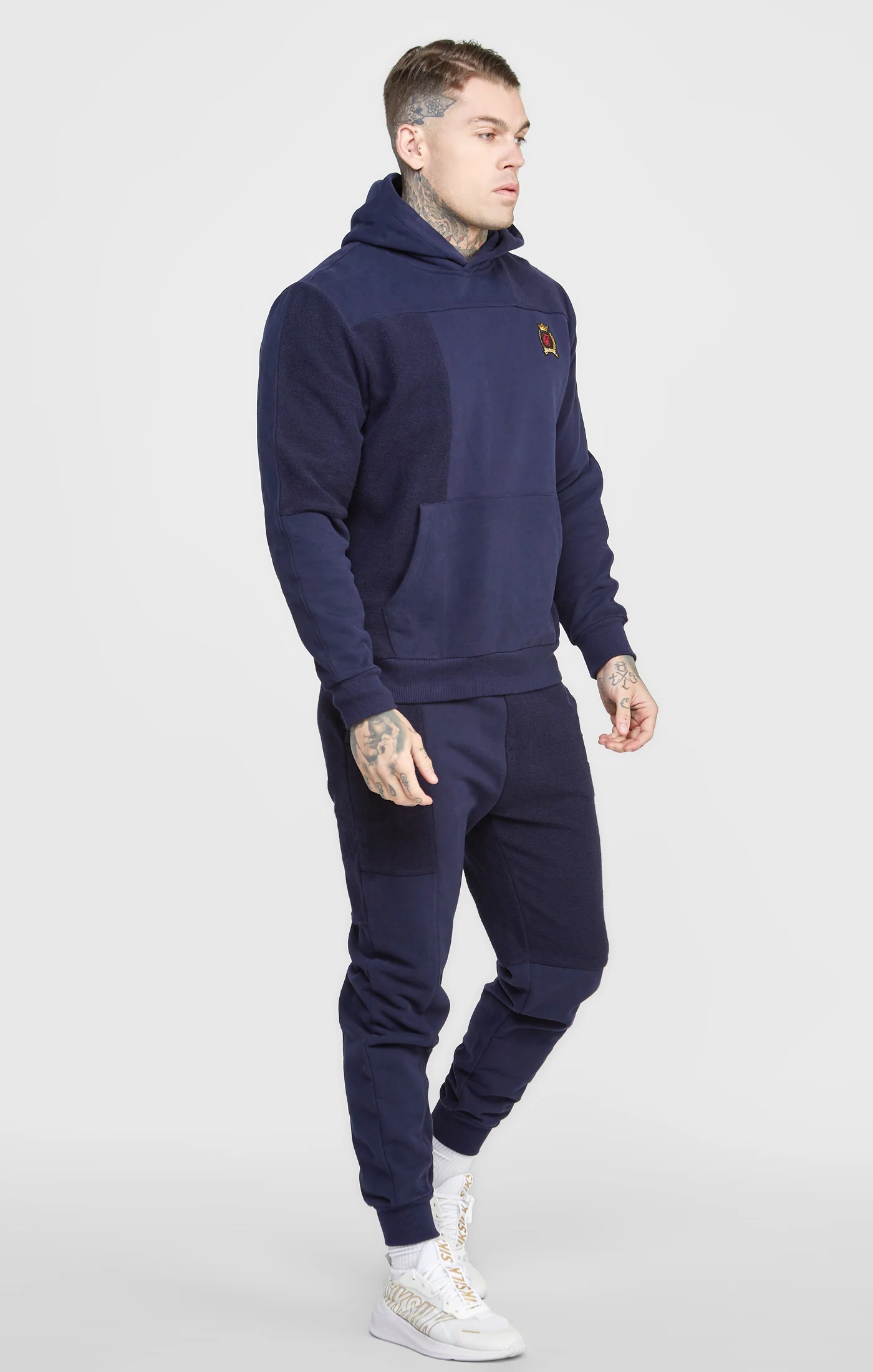 Navy Cut And Sew Reverse Oversized Hoodie - Image 4