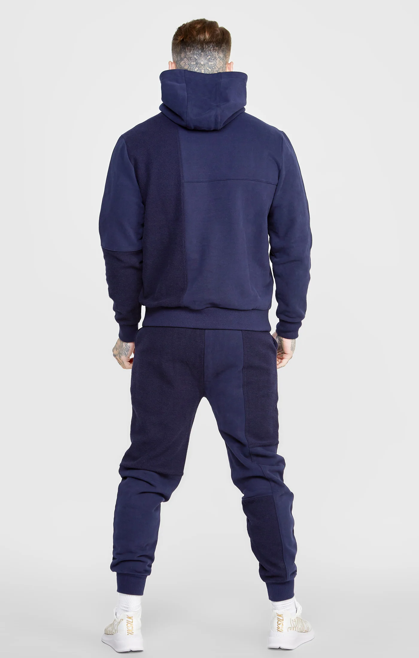 Navy Cut And Sew Reverse Oversized Hoodie - Image 5