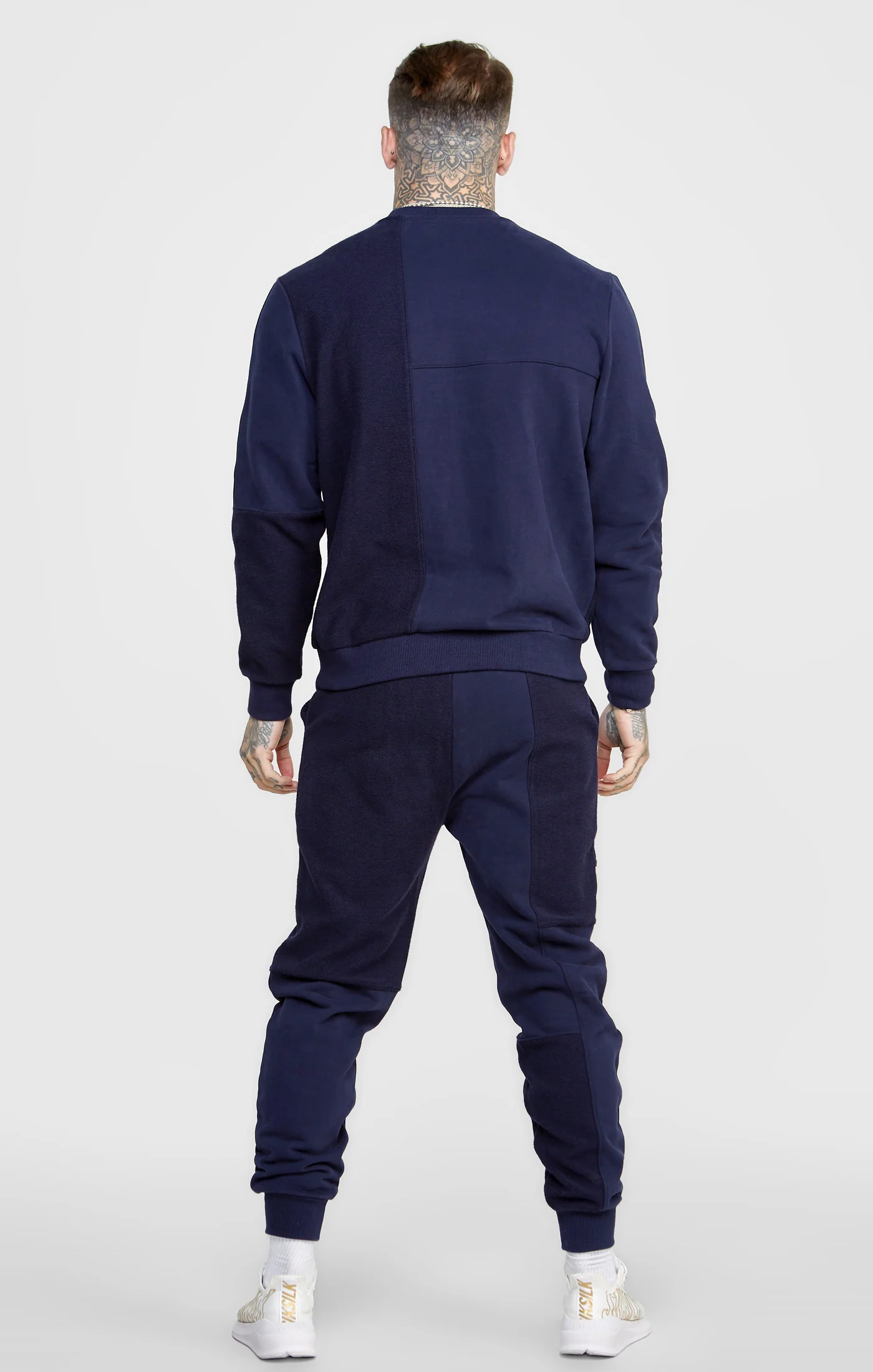 Navy Cut And Sew Reverse Oversized Sweat - Image 5