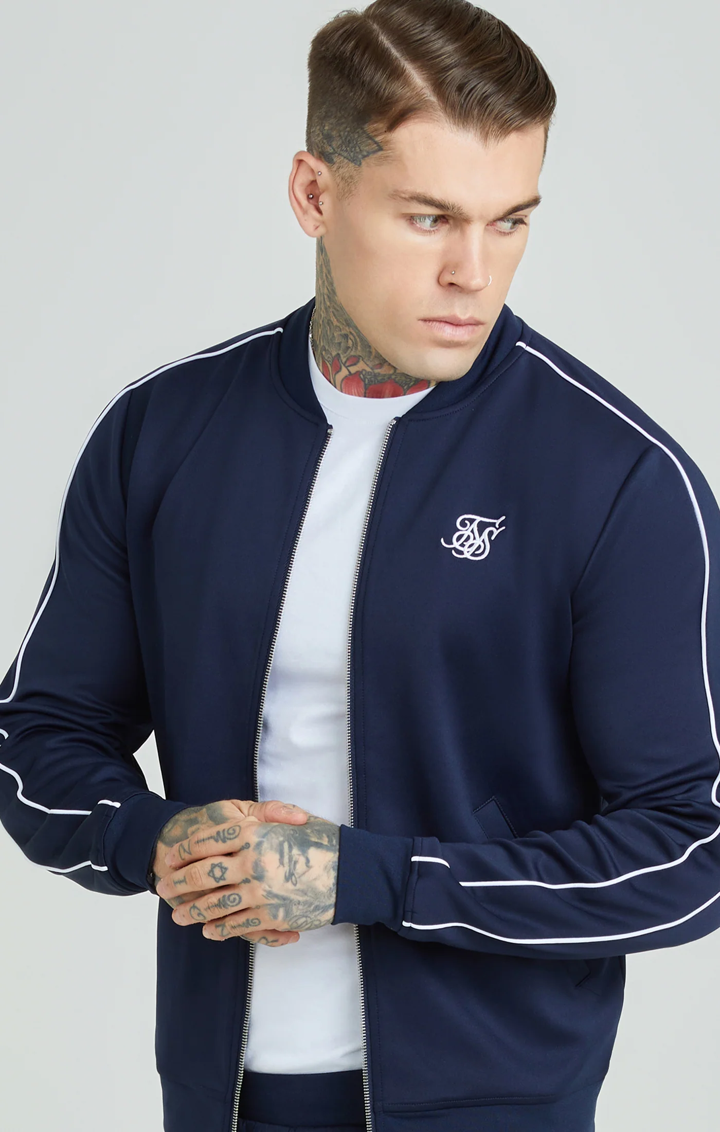 Navy Panelled Tracksuit - Image 2