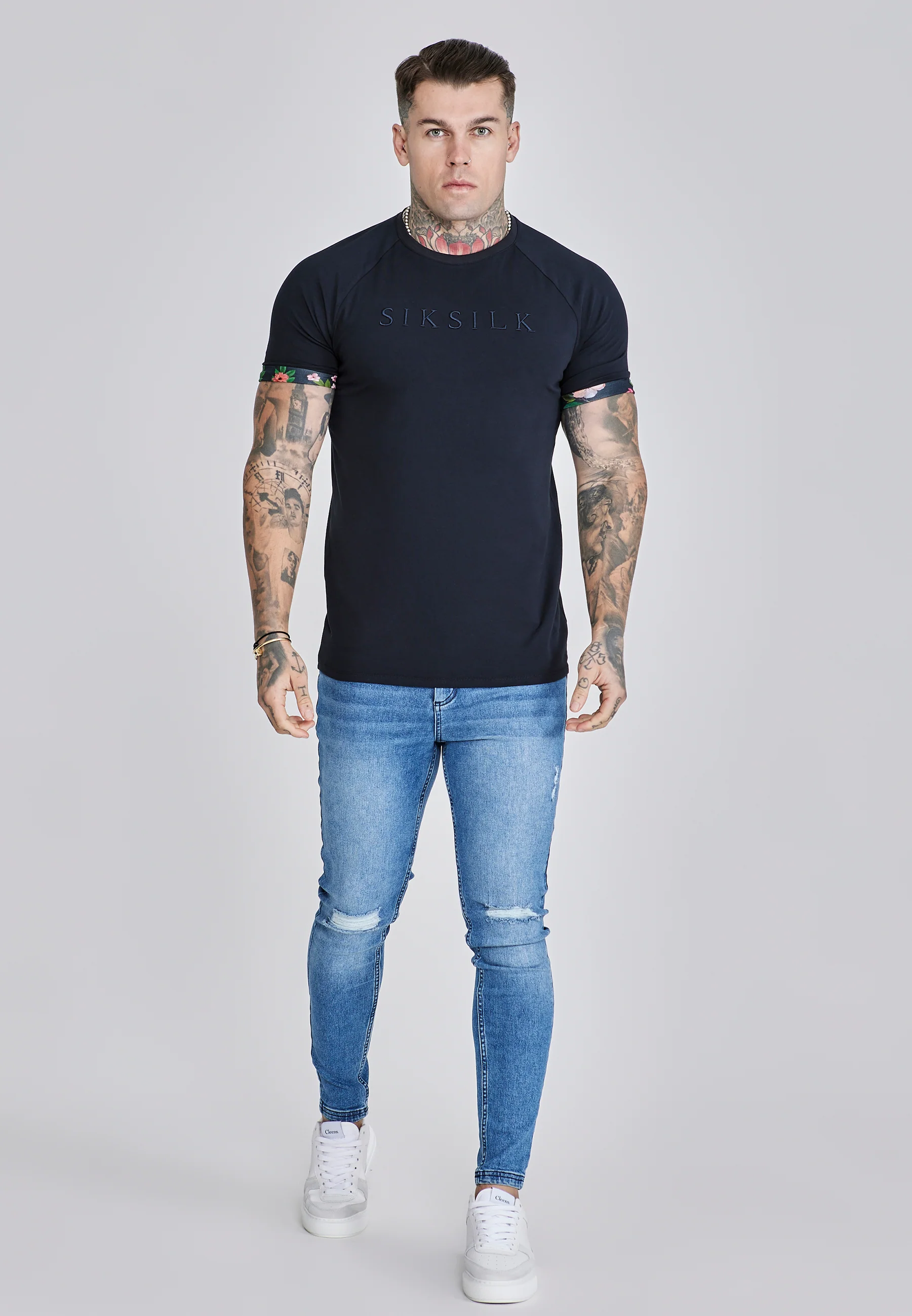 Navy Roll Sleeve T-Shirt - Image 3