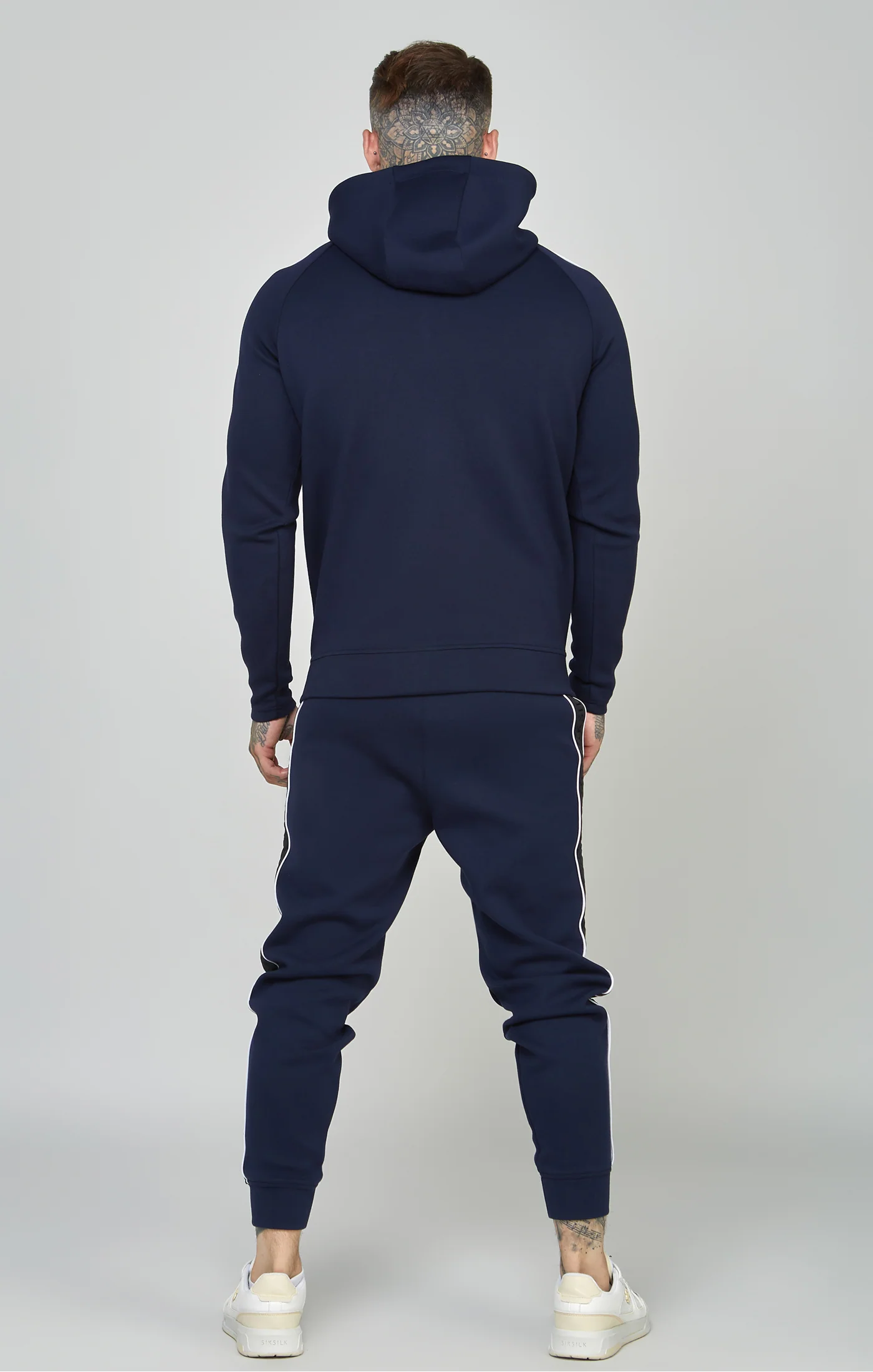 Navy Taped Zip Thru Hoodie & Jogger Set - Image 5