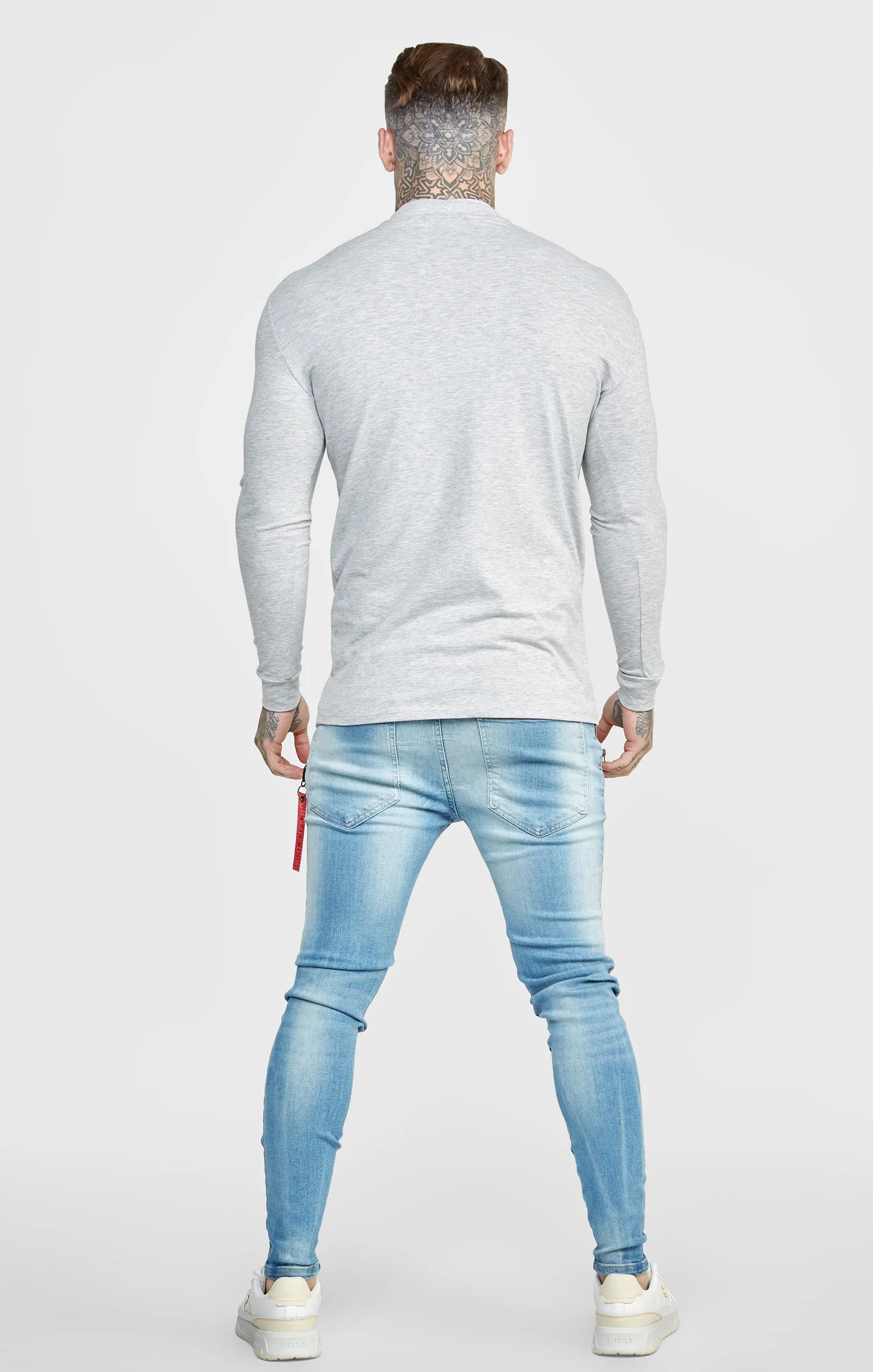 Navy Twin Pack Long Sleeve High Neck Muscle Fit T-Shirt - Image 5