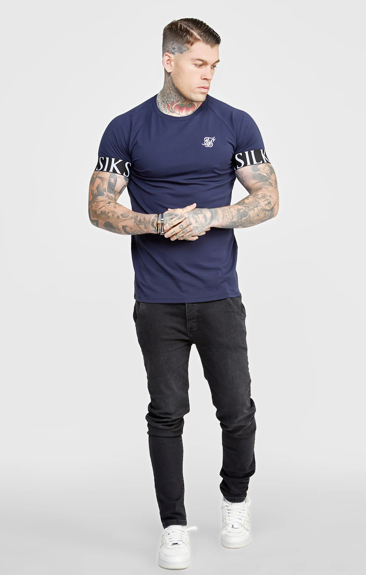 Navy Twin Pack Muscle Fit Tech T-Shirt - Image 3